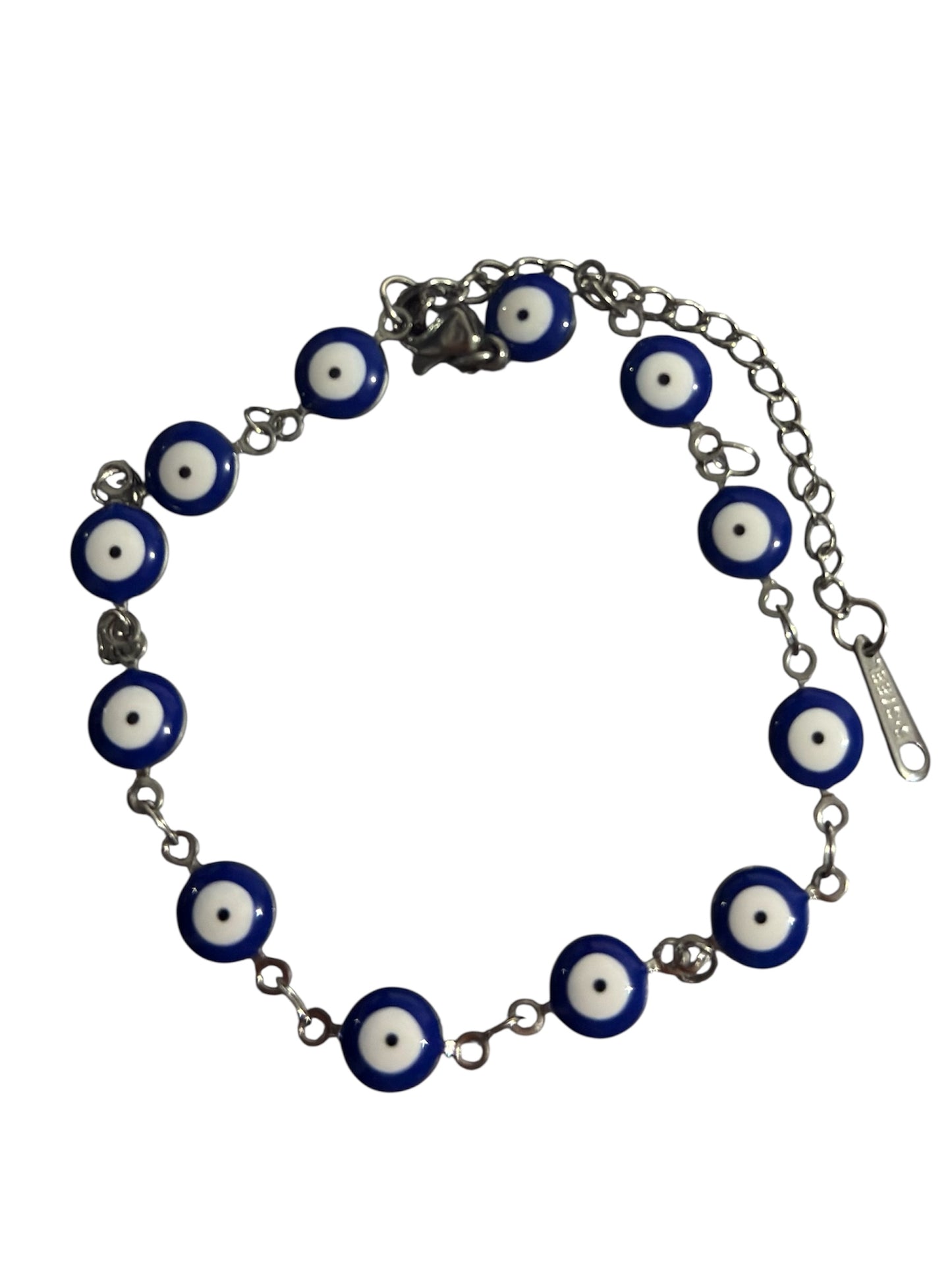 Pulsera ojos turcos azules acero quirúrgico