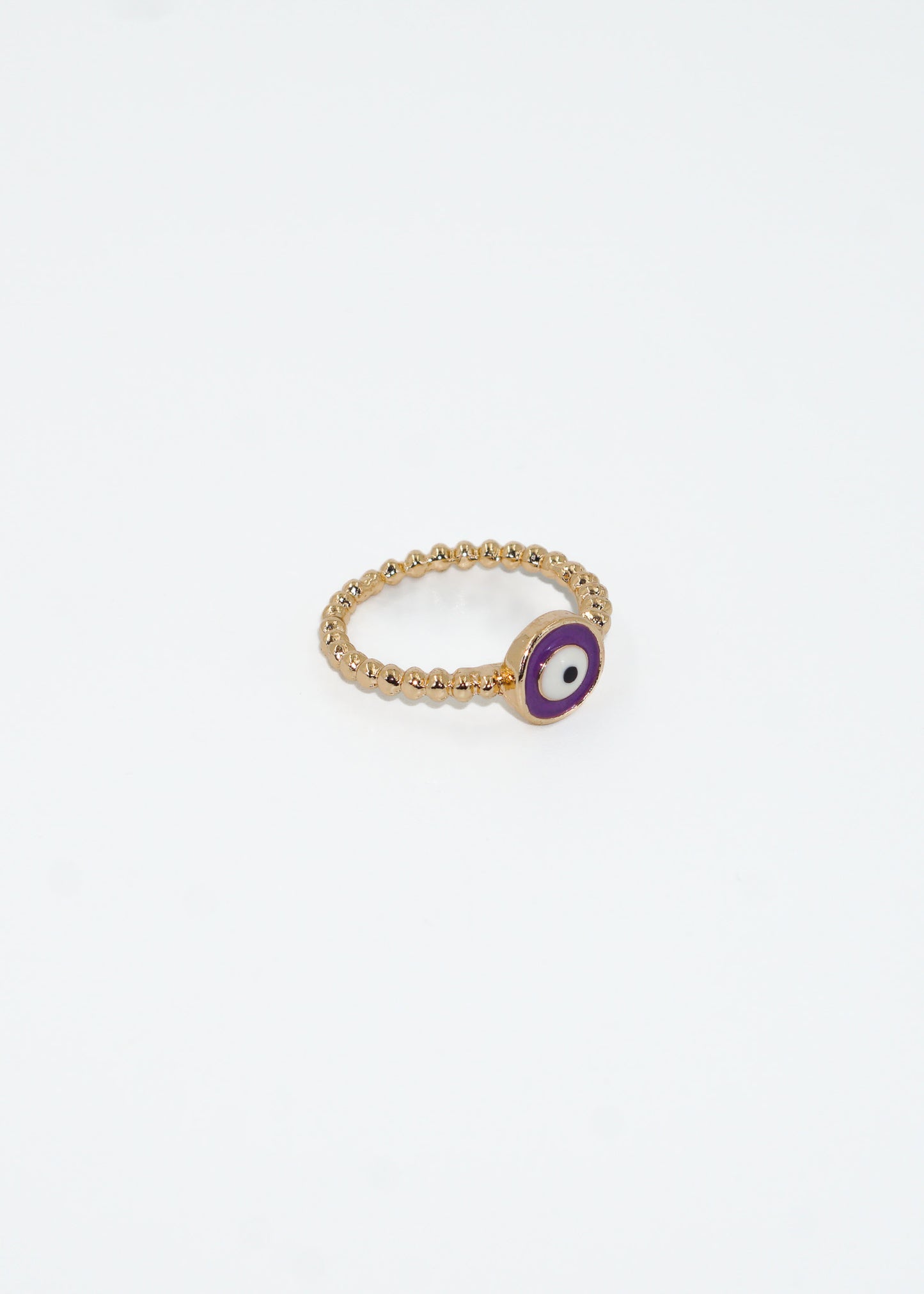 Anillo esferas con ojo turco violeta
