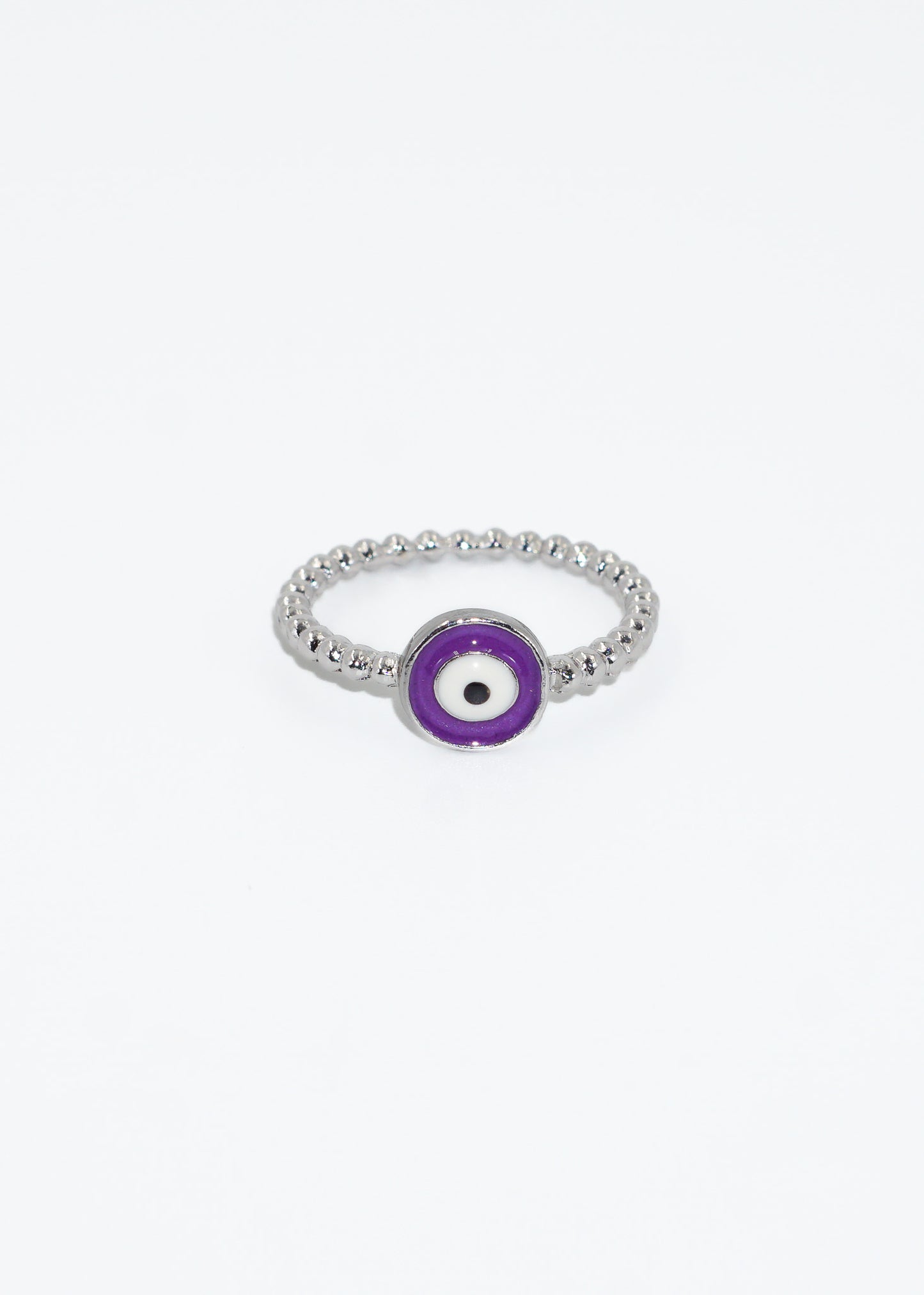 Anillo esferas con ojo turco violeta