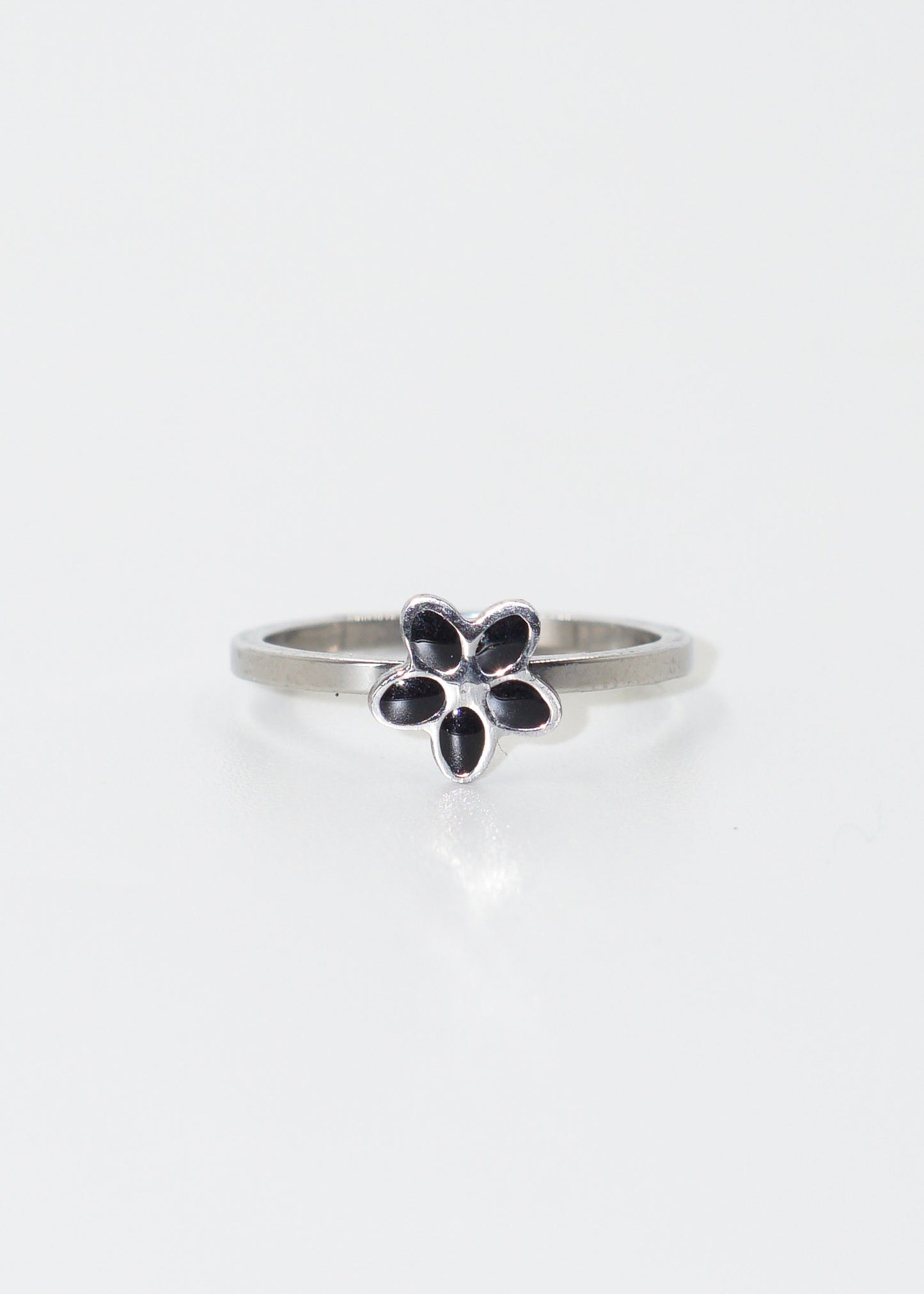 Anillo con diseño de flor acero quirúrgico
