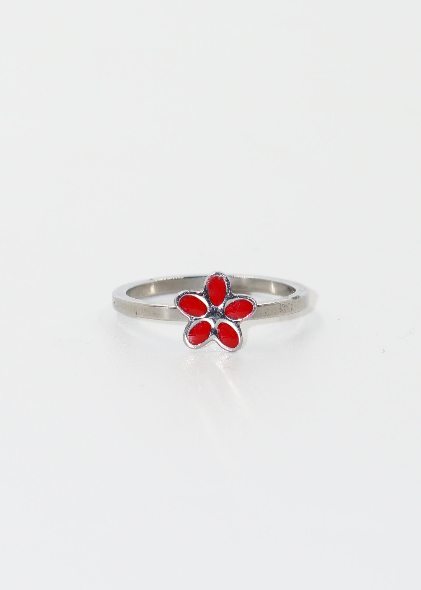 Anillo con diseño de flor acero quirúrgico