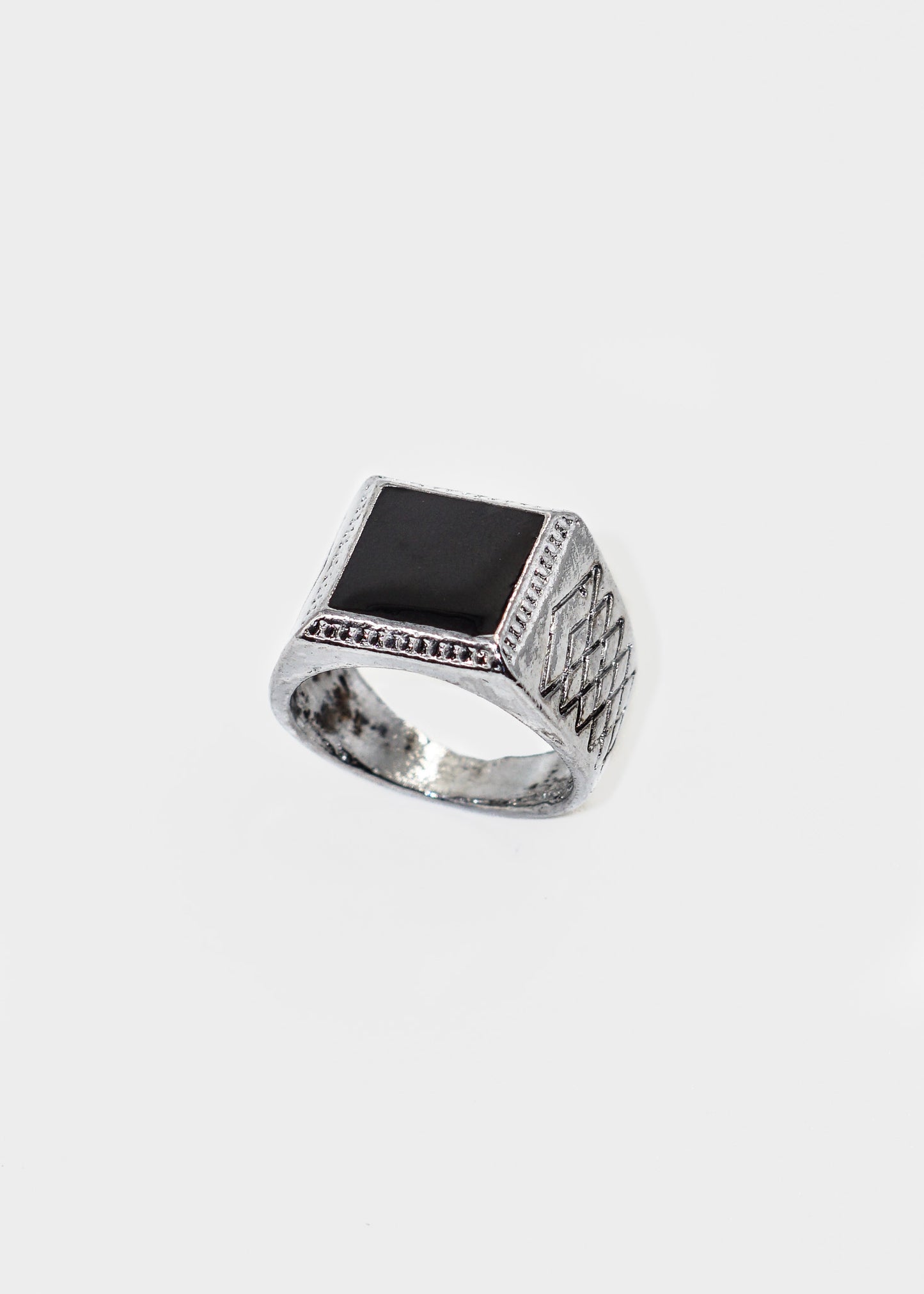 Anillo robusto piedra negra