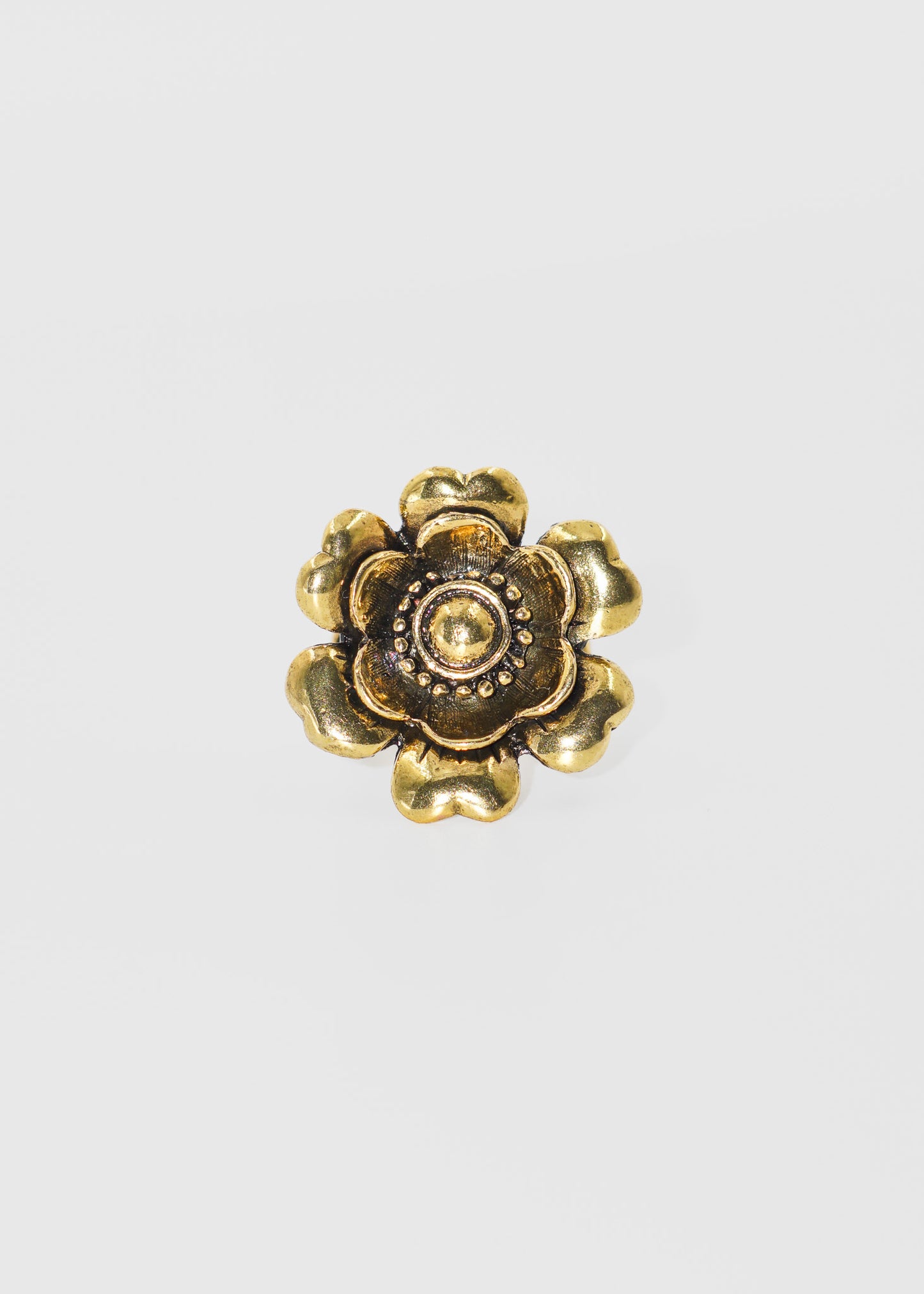 Anillo flor vintage dorado viejo