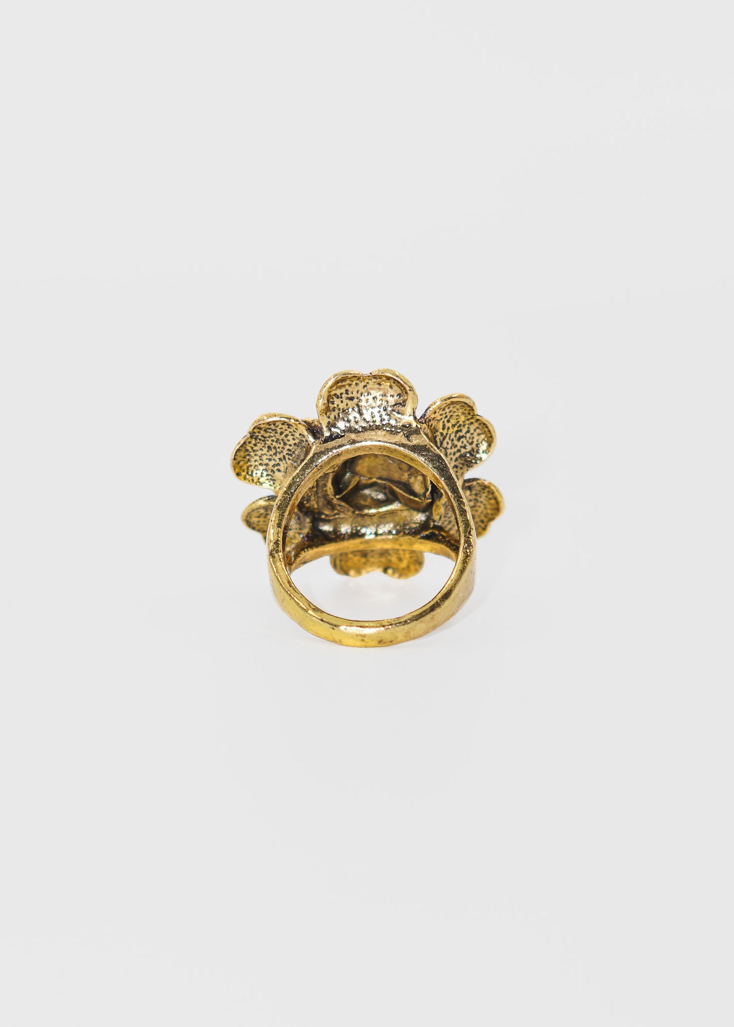 Anillo flor vintage dorado viejo