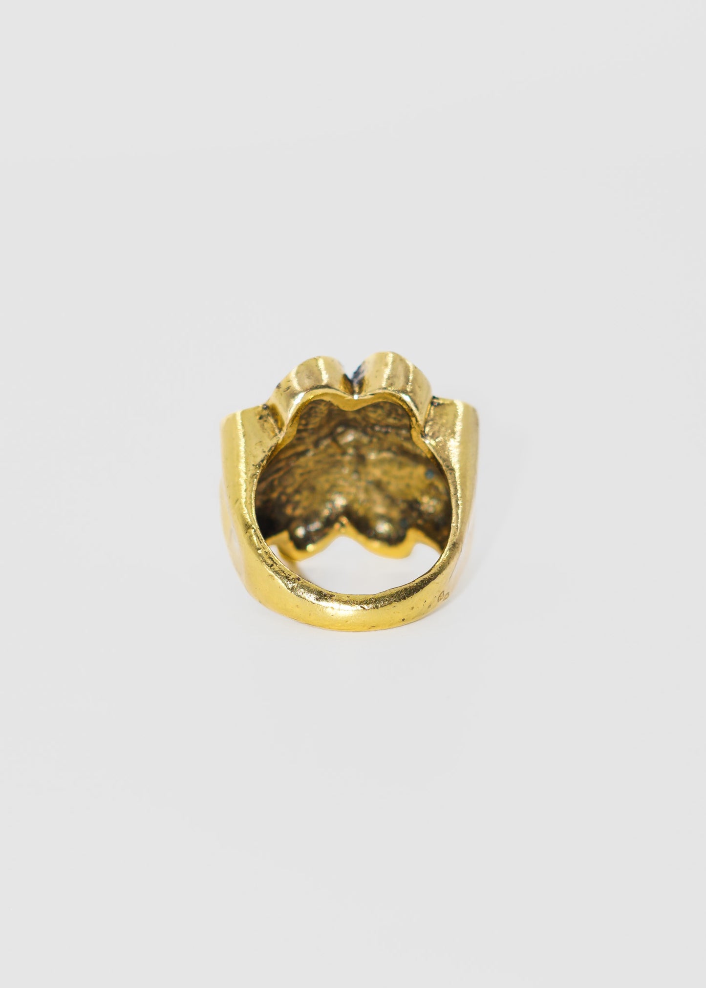 Anillo trébol vintage dorado viejo