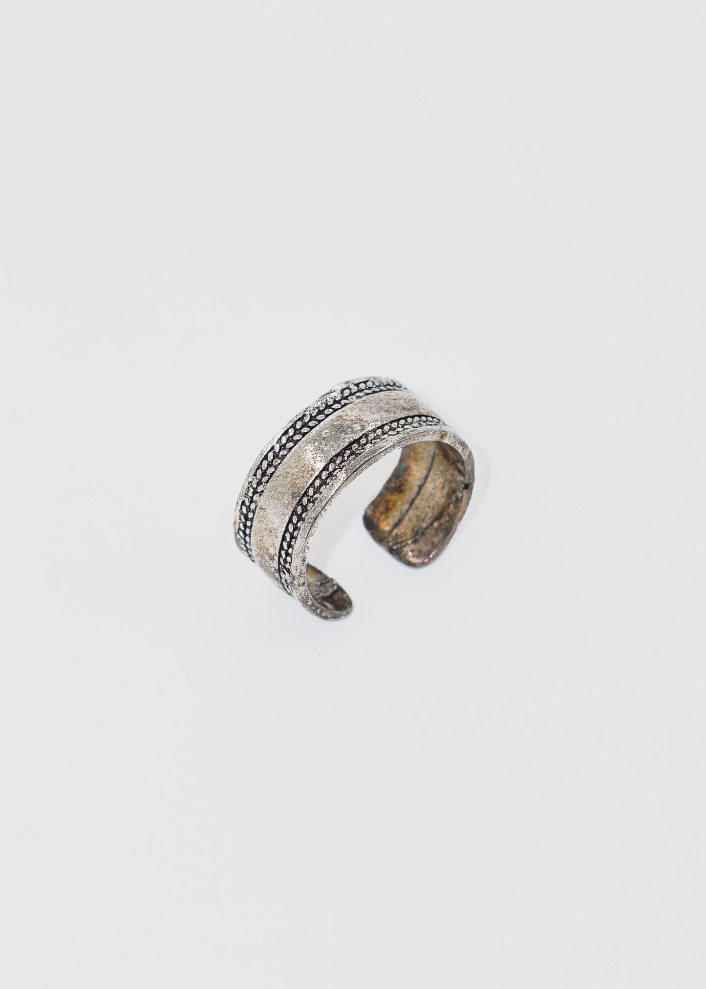 Anillo vintage liso con labrado ajustable