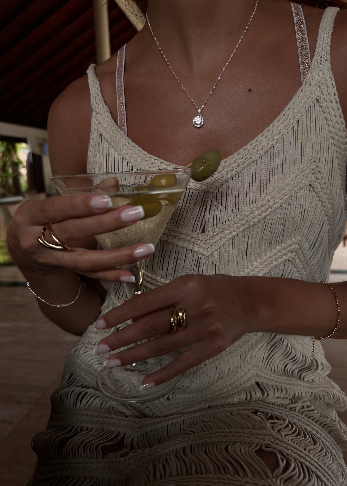Anillo entrelazado ajustable acero quirúrgico