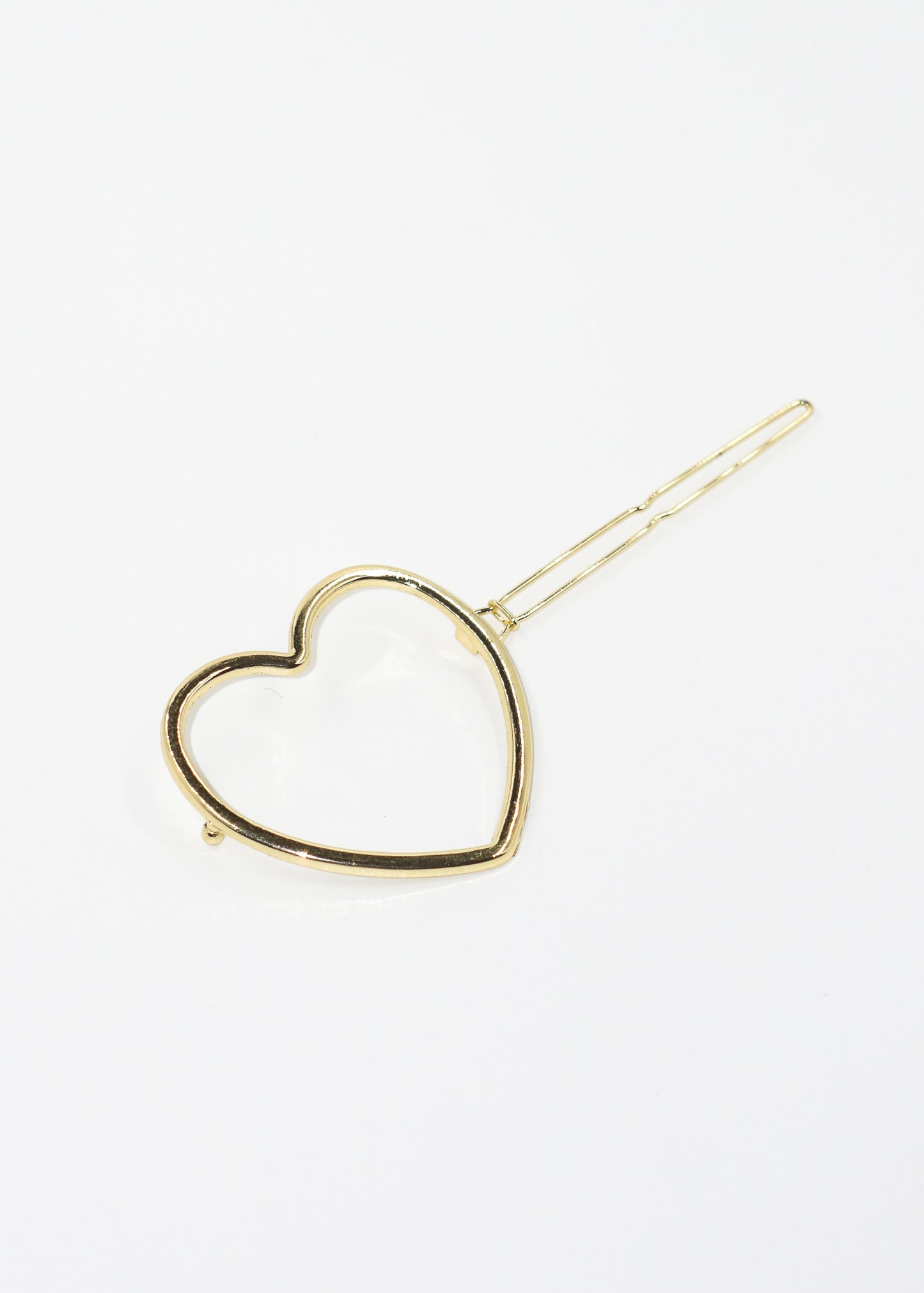 Broche de pelo metálico corazón