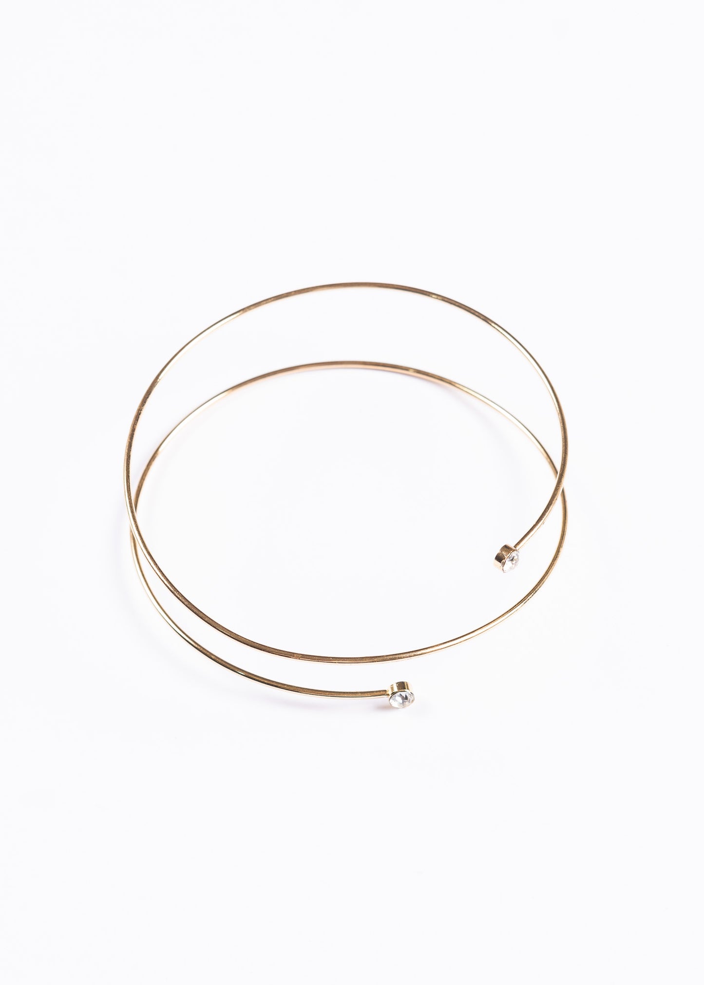 Brazalete entrelazado con puntos luz - Dorado