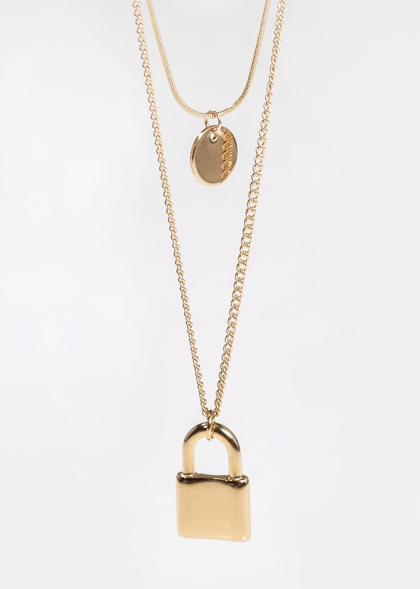 Collar doble círculo y candado acero quirúrgico
