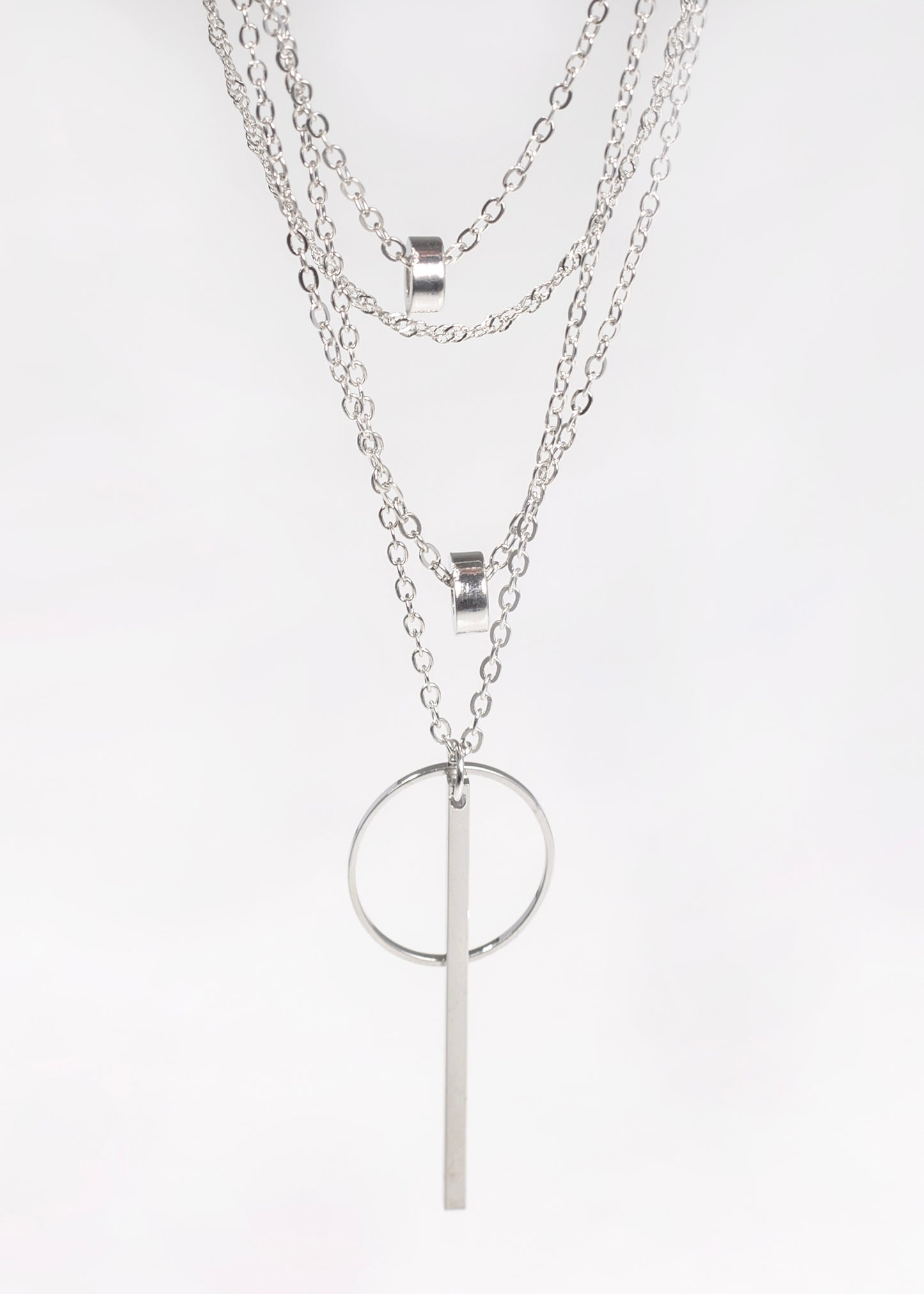 Conjunto bijou x4 cadenas con dije péndulo