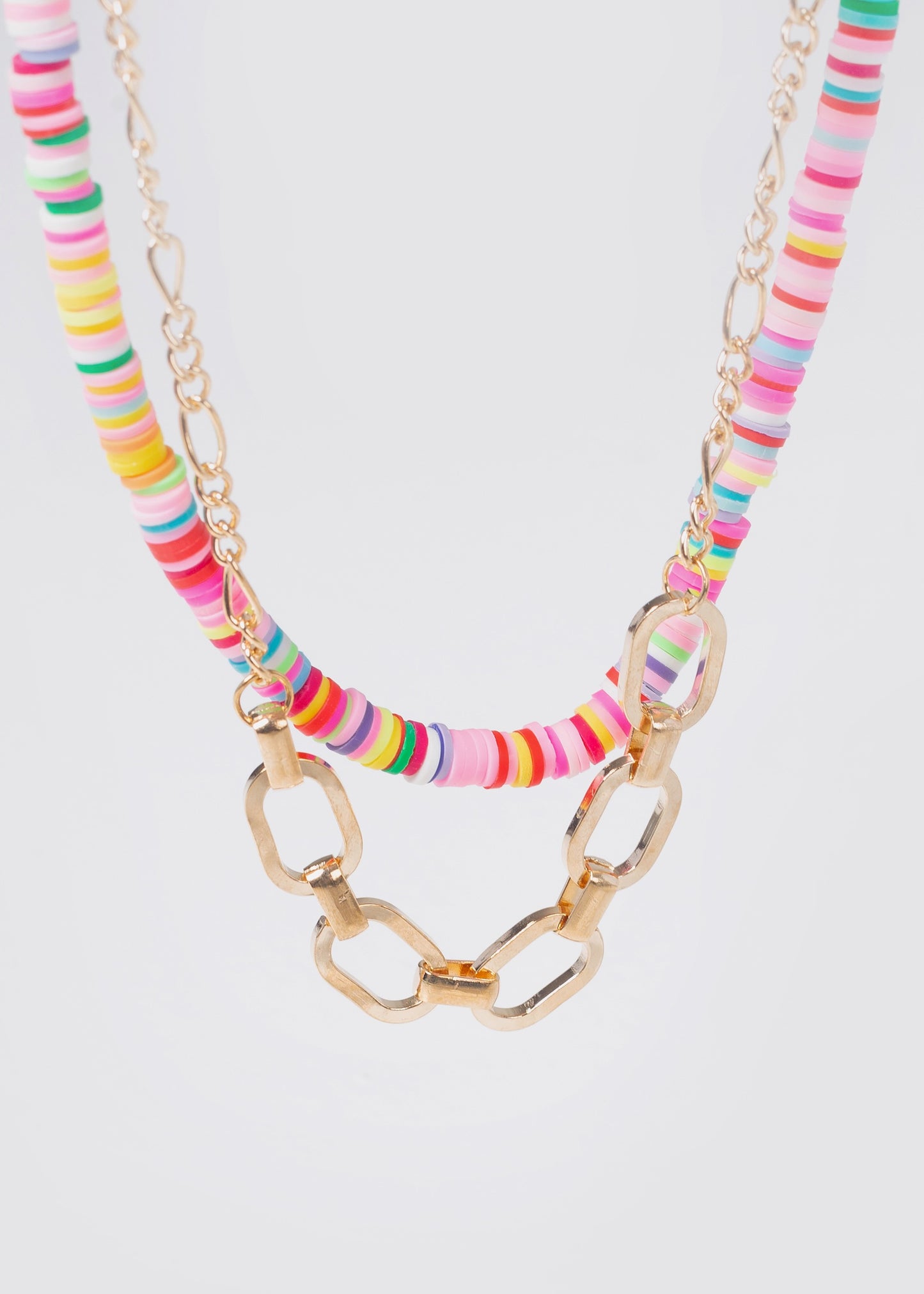 Collar doble mostacillas y eslabones
