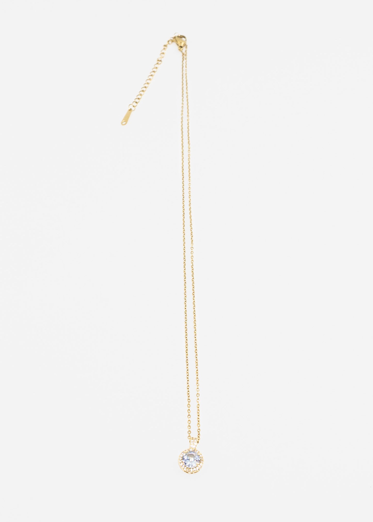 Cadena collar dije punto luz lady di acero quirúrgico