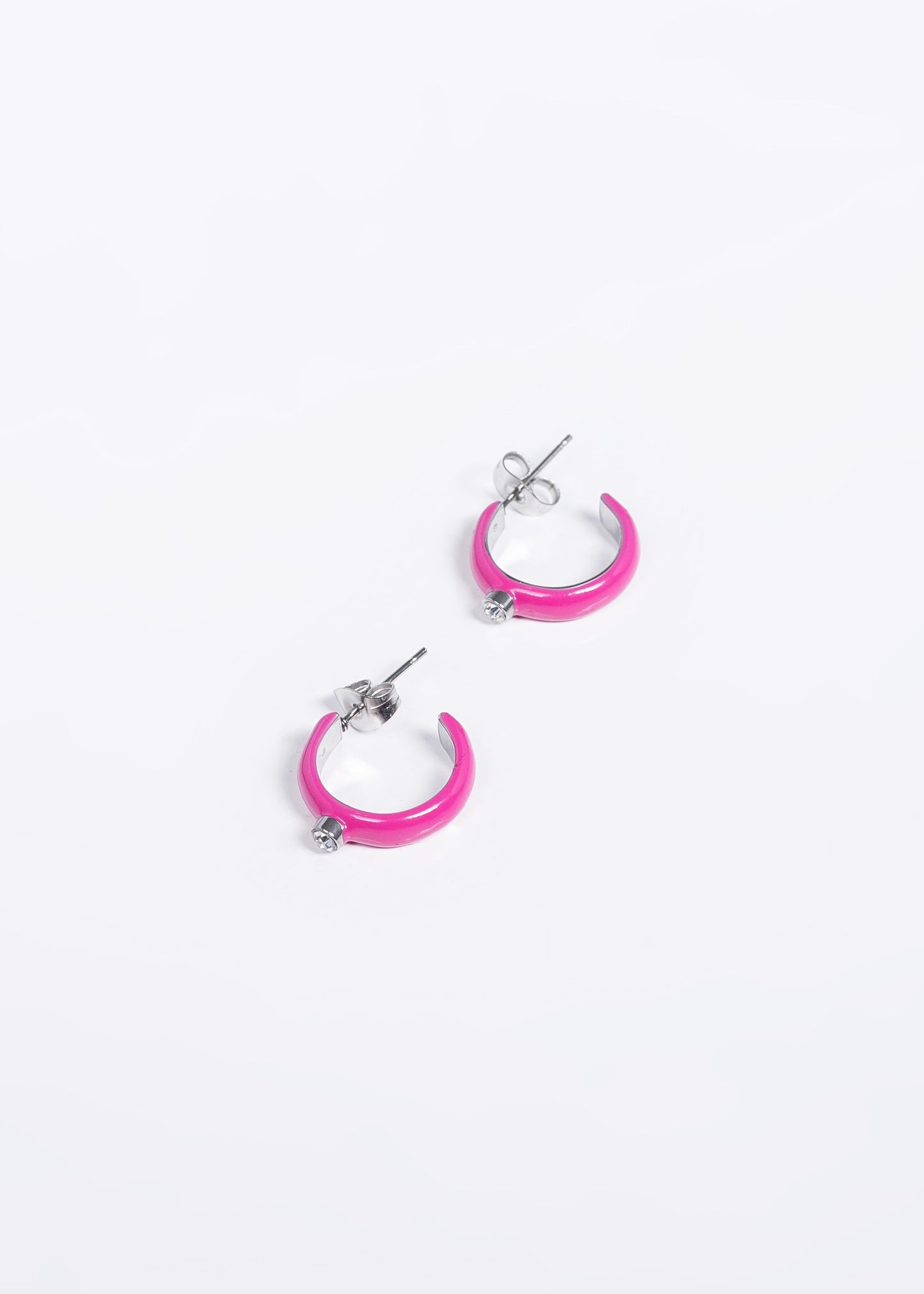 Caravanas esmaltadas con strass acero quirúrgico