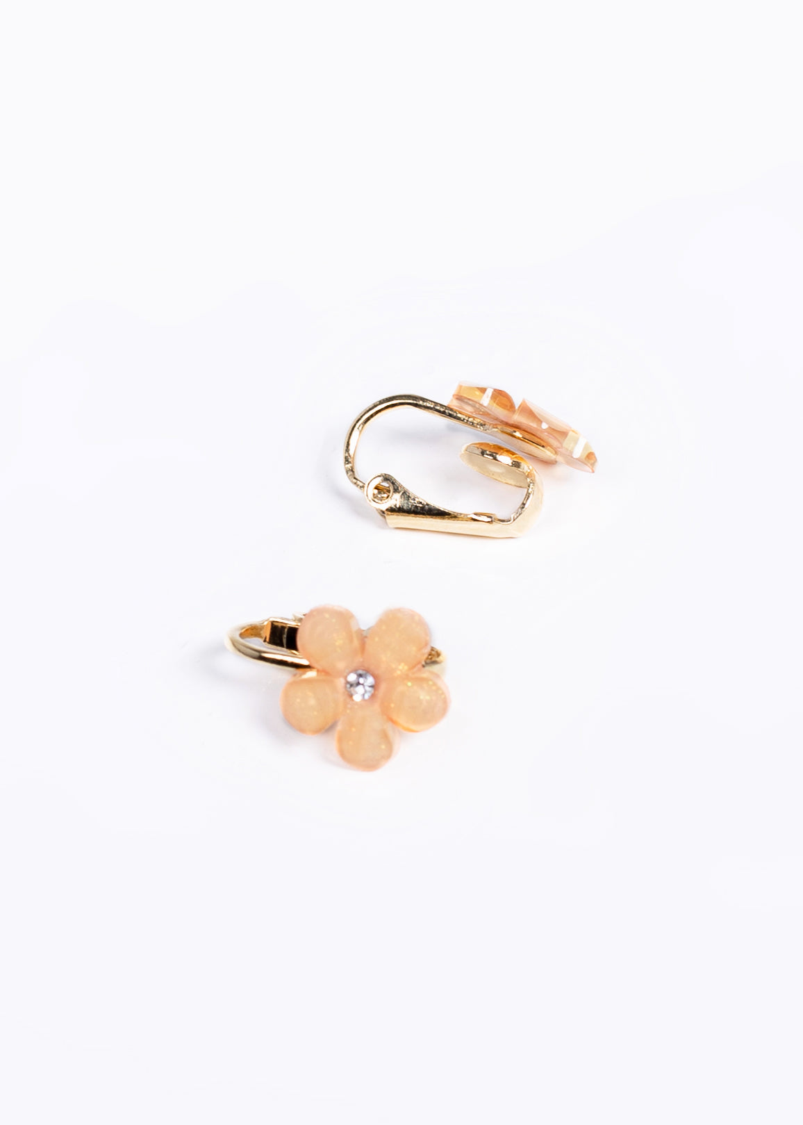 Caravanas clips flores - Dorado