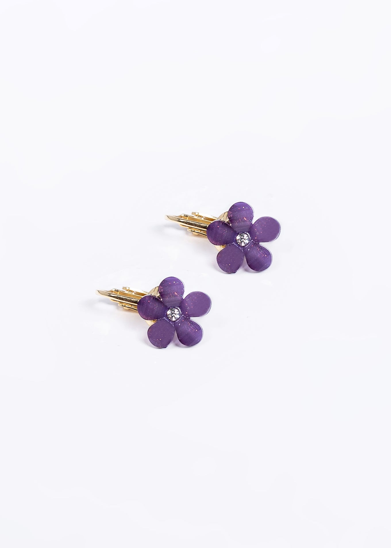 Caravanas clips flores - Dorado