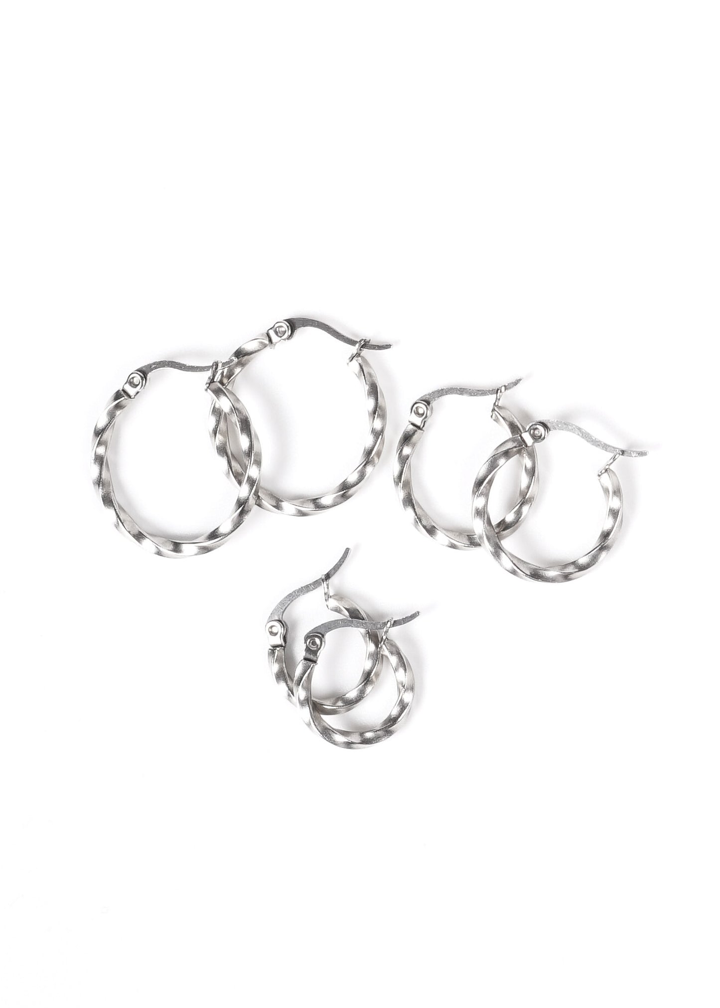 Set X3 Caravanas Aros Torneados Acero Quirúrgico