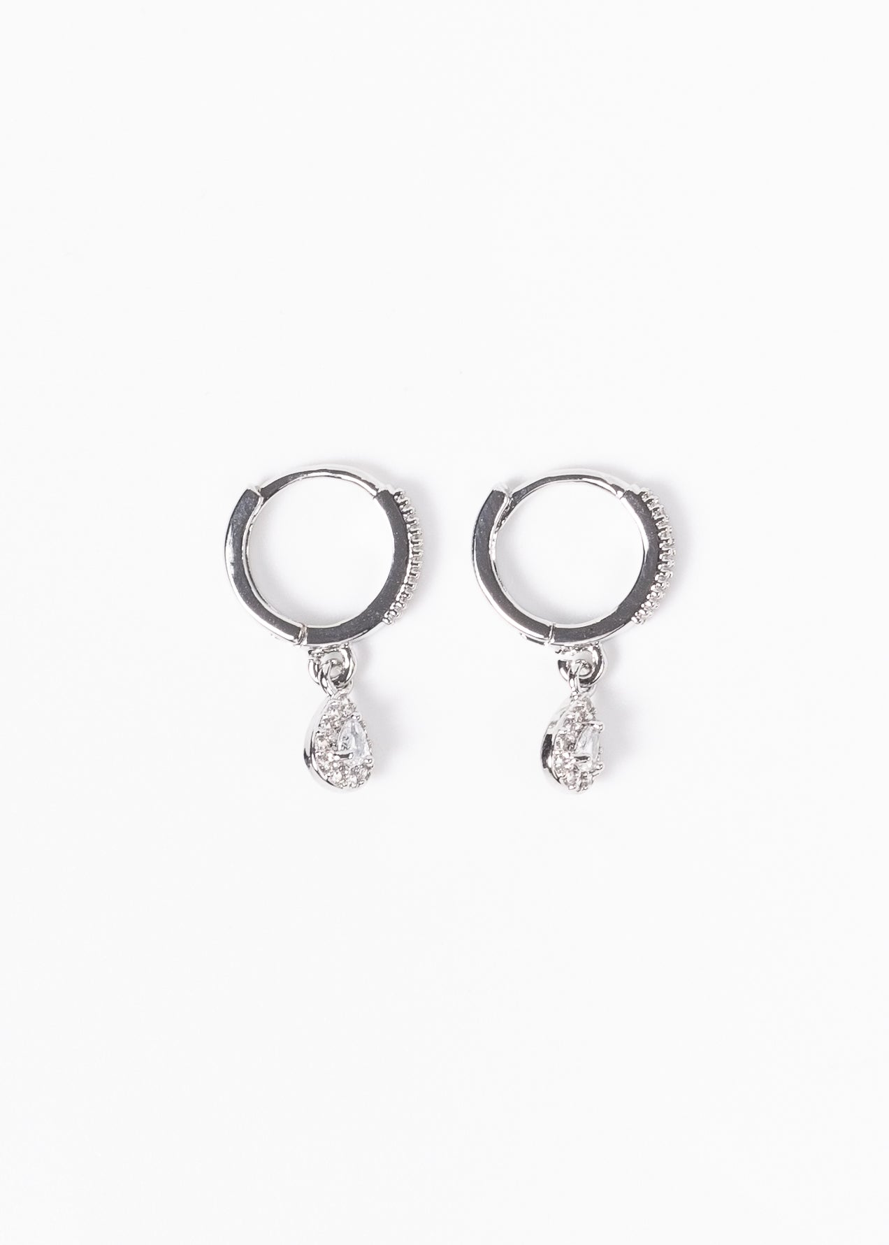 Caravanas aros dije gota zirconias acero quirúrgico