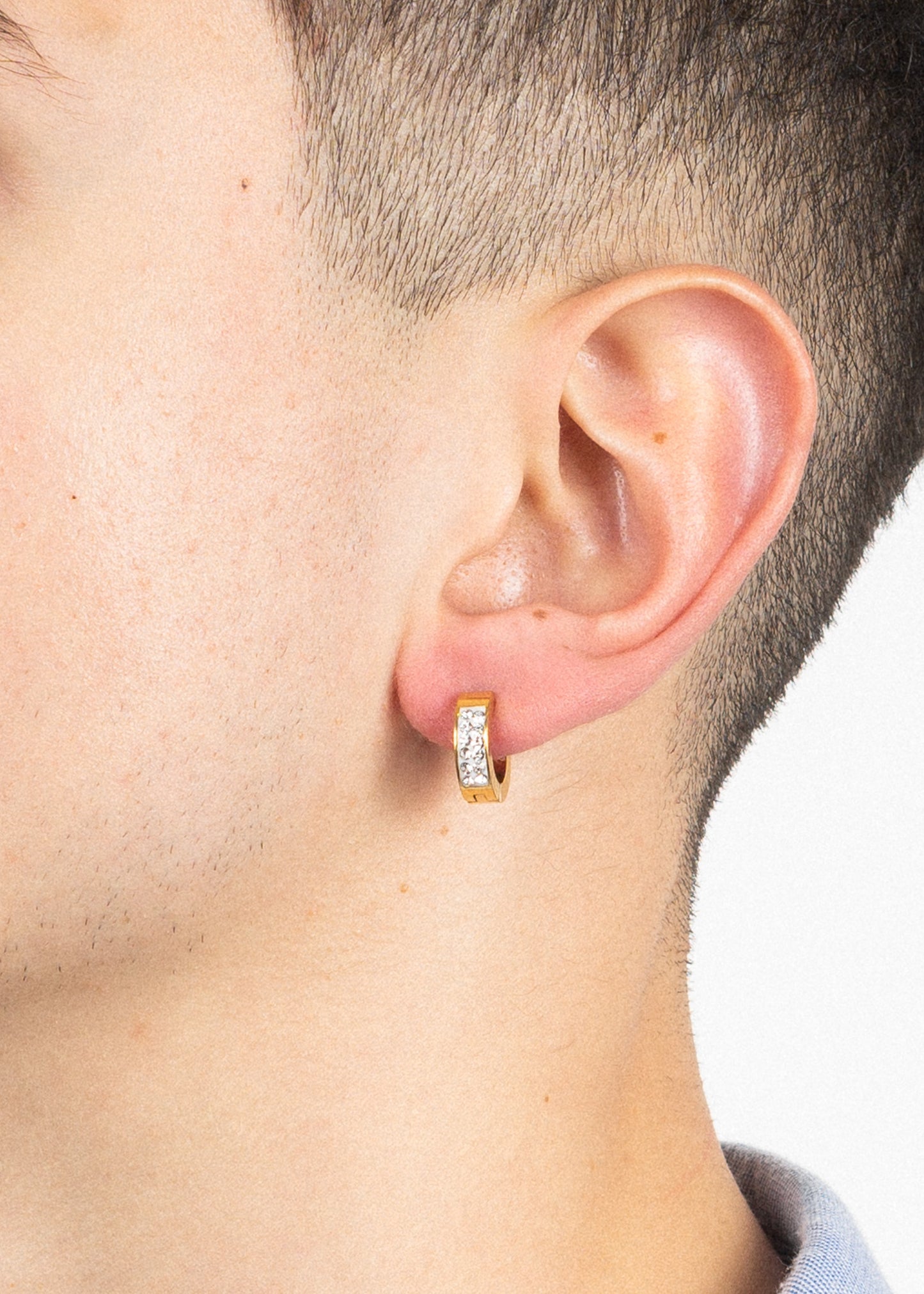 Caravanas aros con brillo acero quirúrgico - Dorado