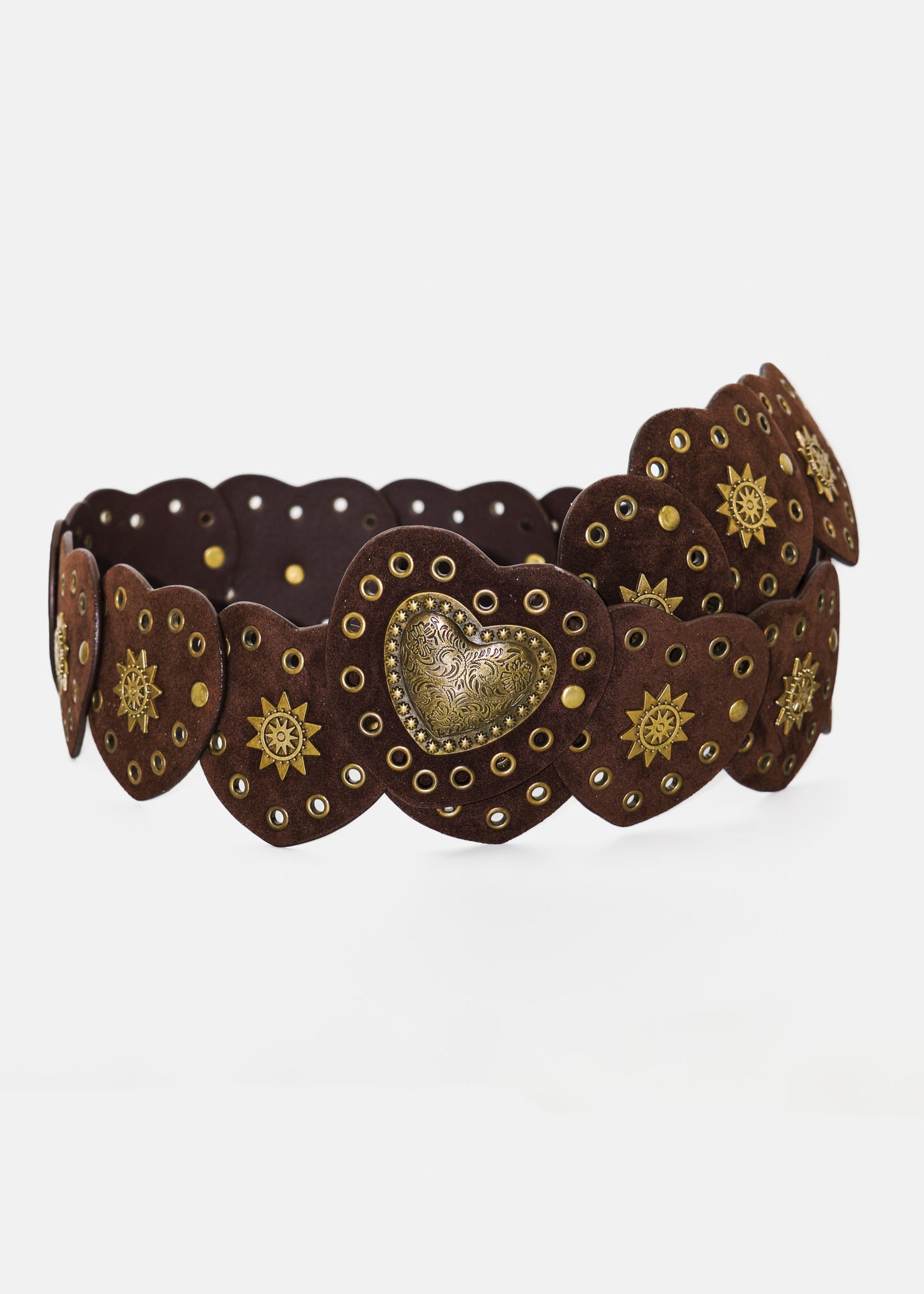 Cinto country texano de corazones con apliques