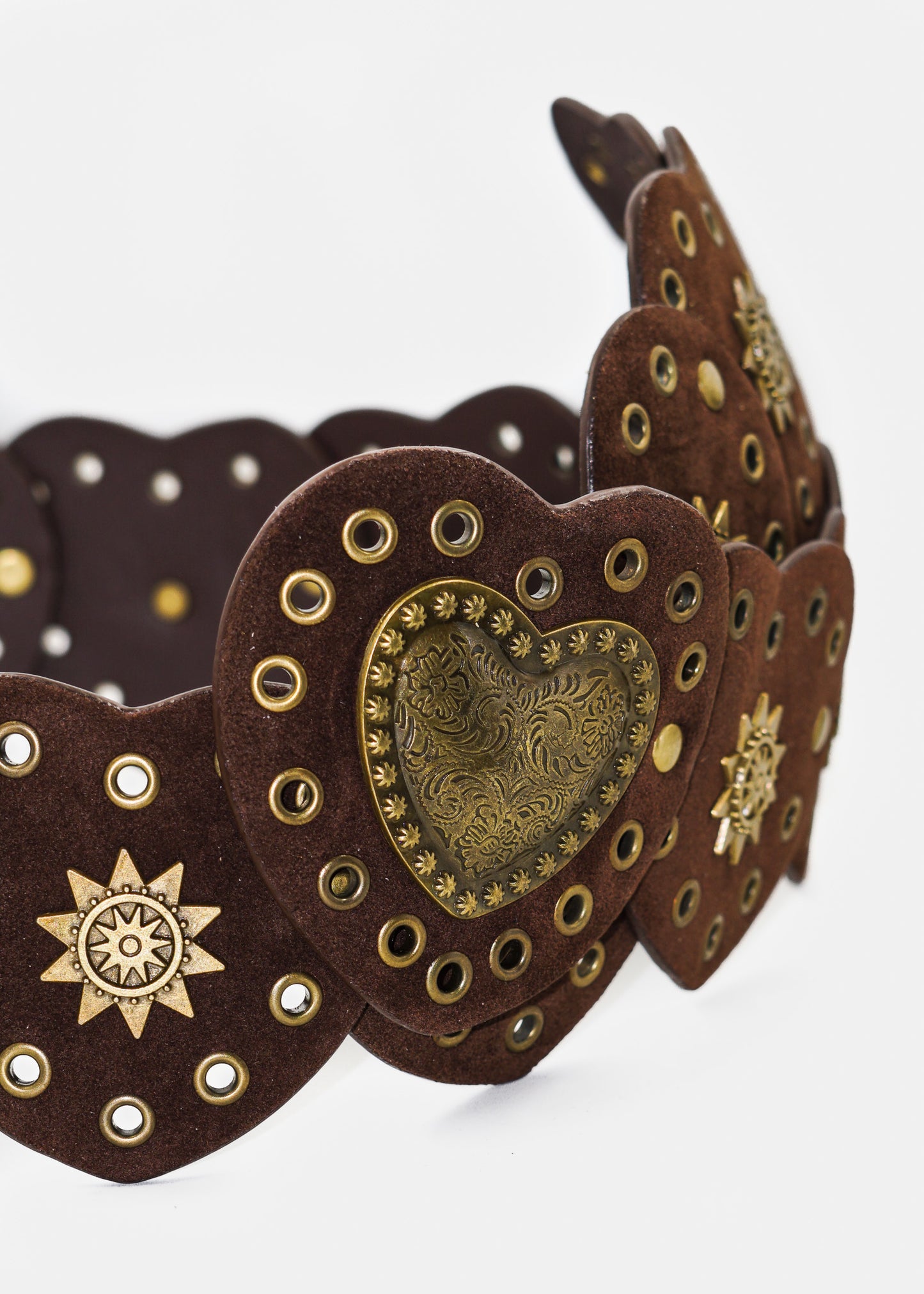 Cinto country texano de corazones con apliques