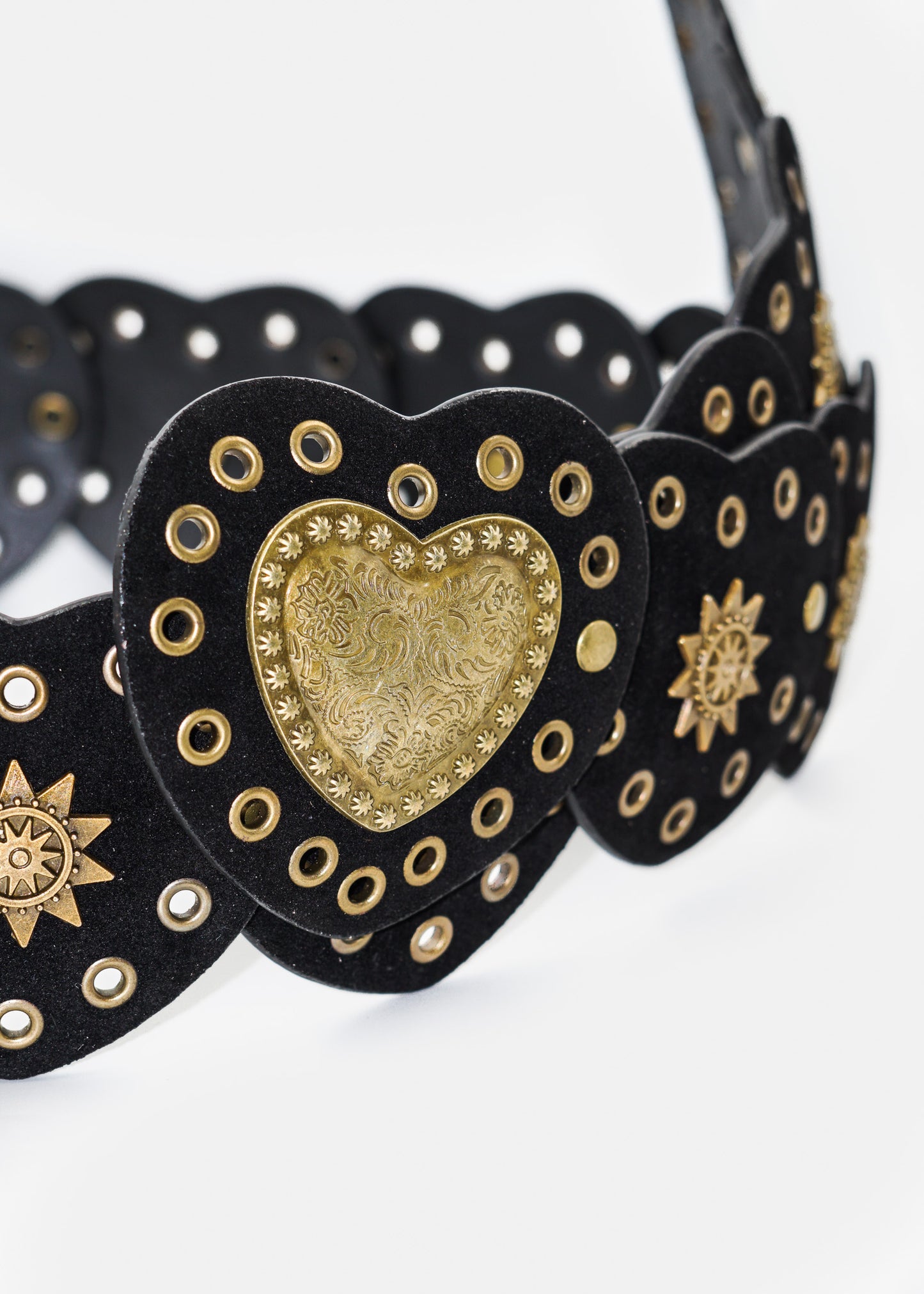 Cinto country texano de corazones con apliques