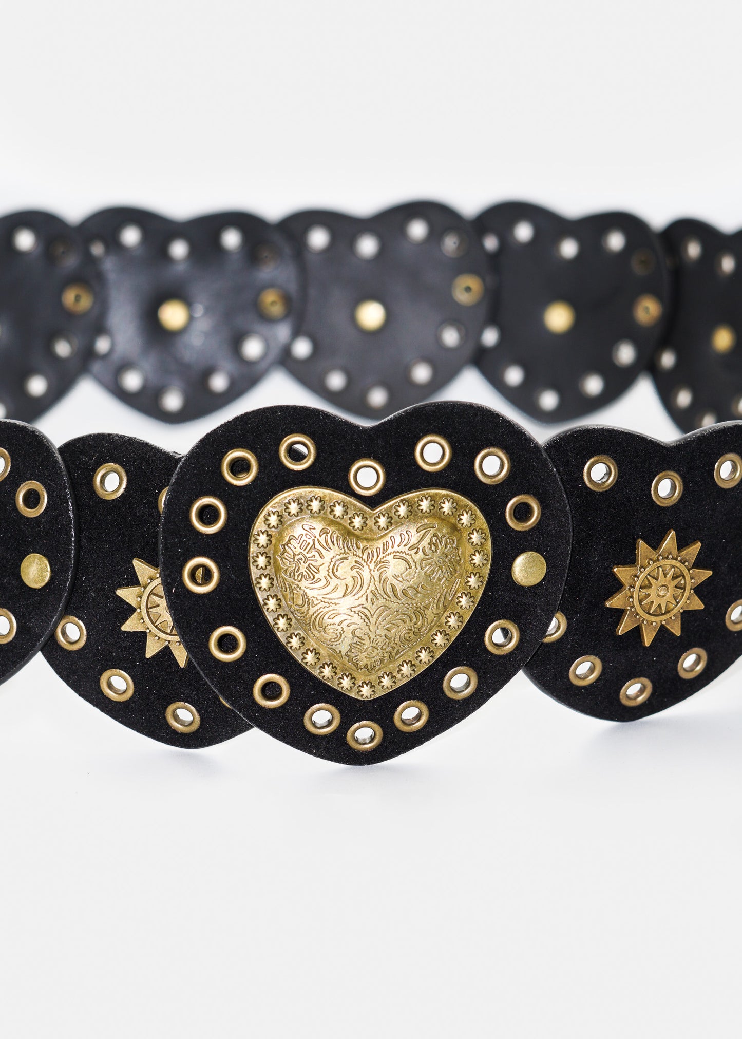 Cinto country texano de corazones con apliques