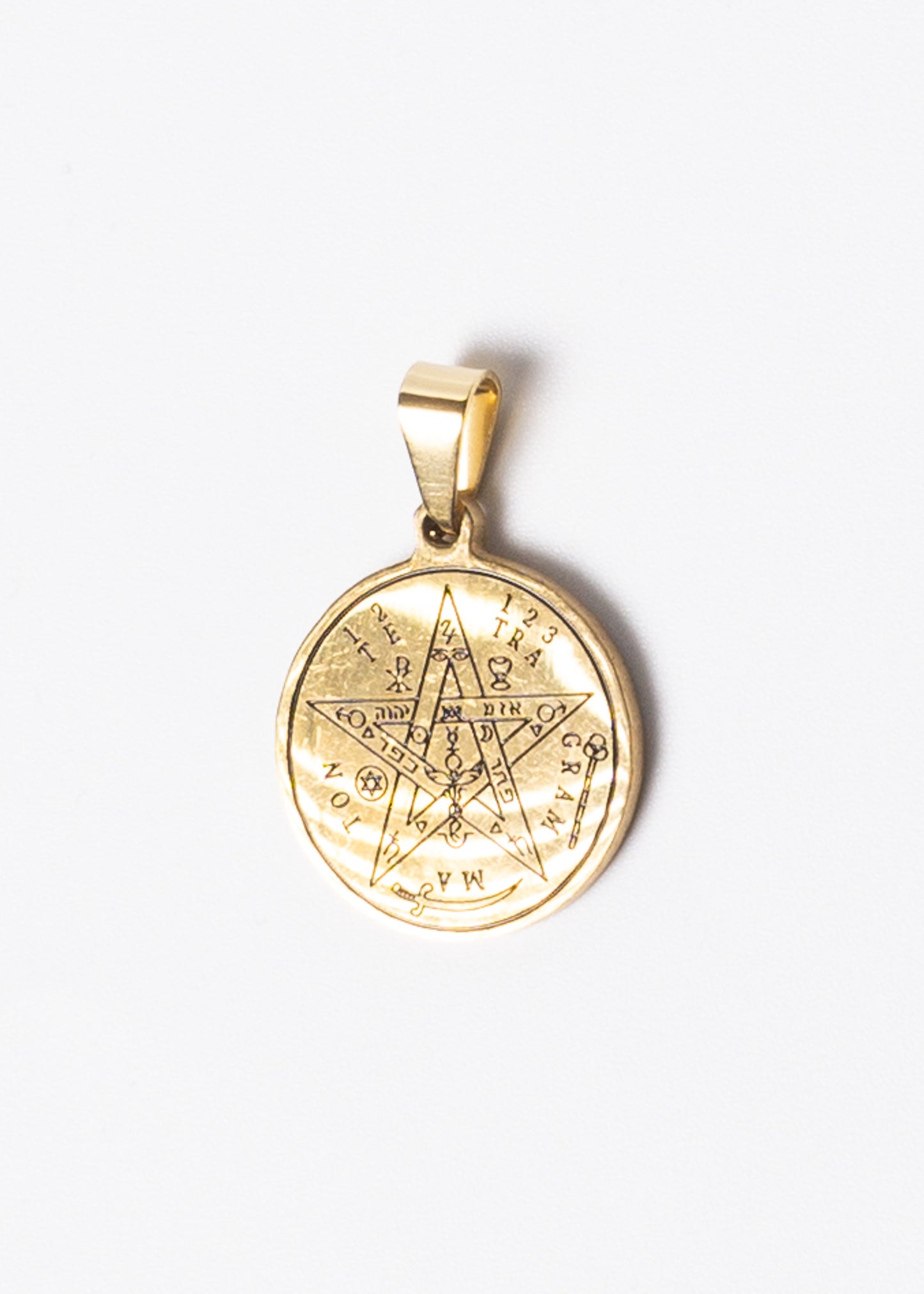 Dije 2cm medalla tetragramatón acero quirúrgico