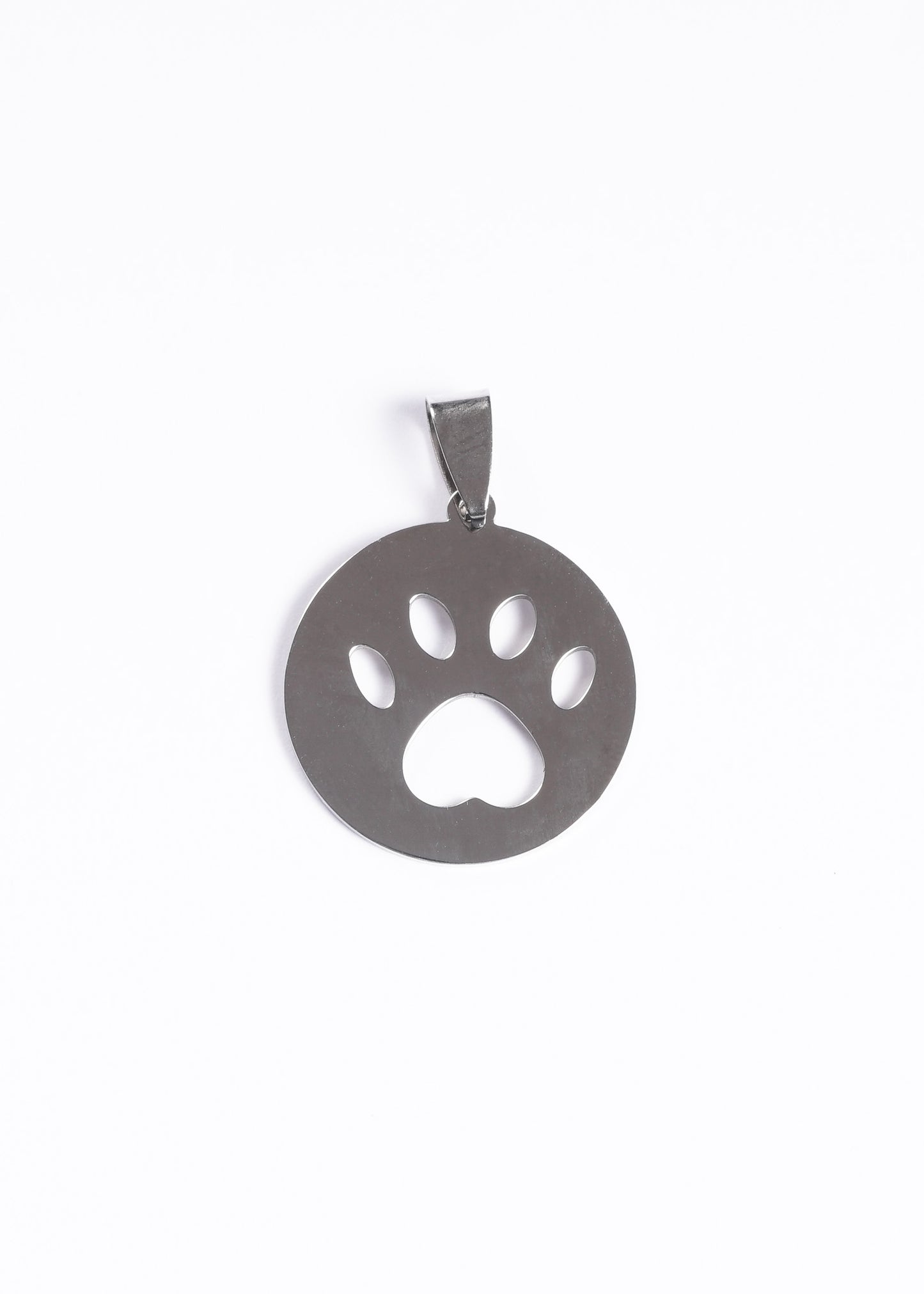 Dije liso huella de perro acero quirúrgico