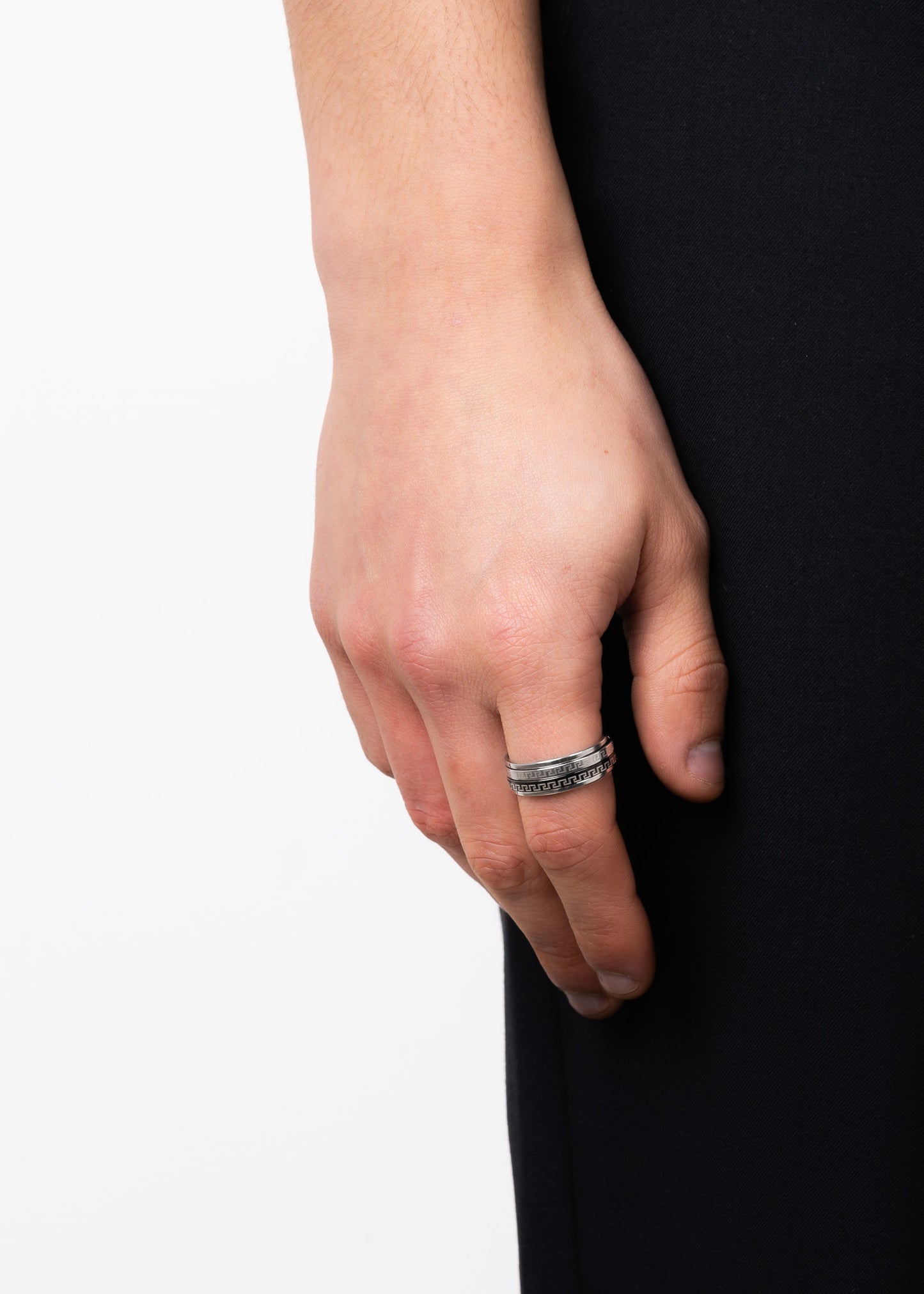 Anillo guarda griega acero quirúrgico - anti estrés