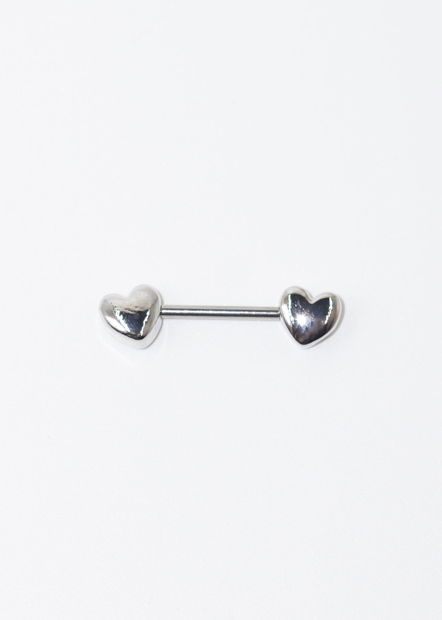 Piercing barra corazones para pezón acero quirúrgico