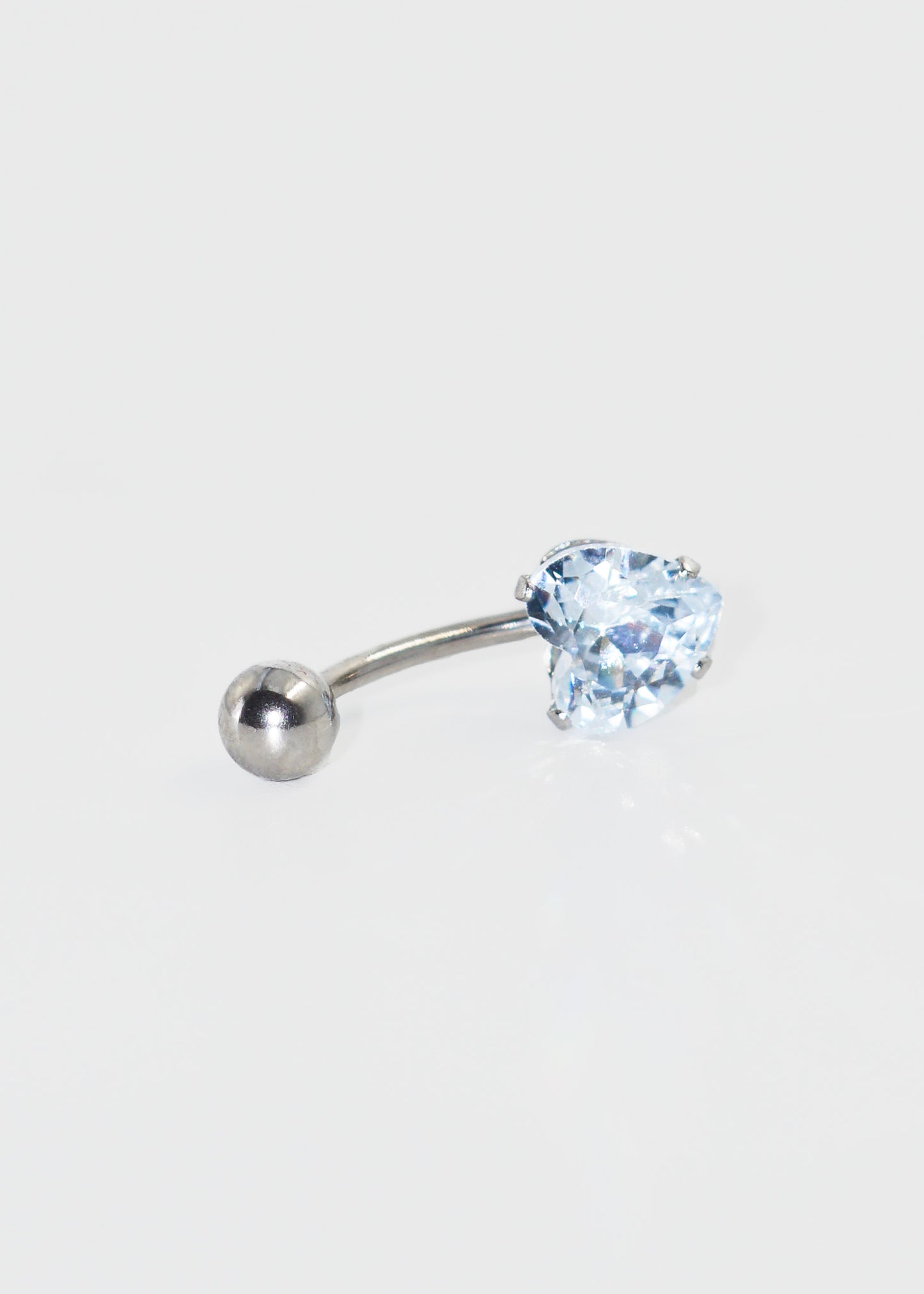 Piercing ombligo corazón zirconia acero quirúrgico