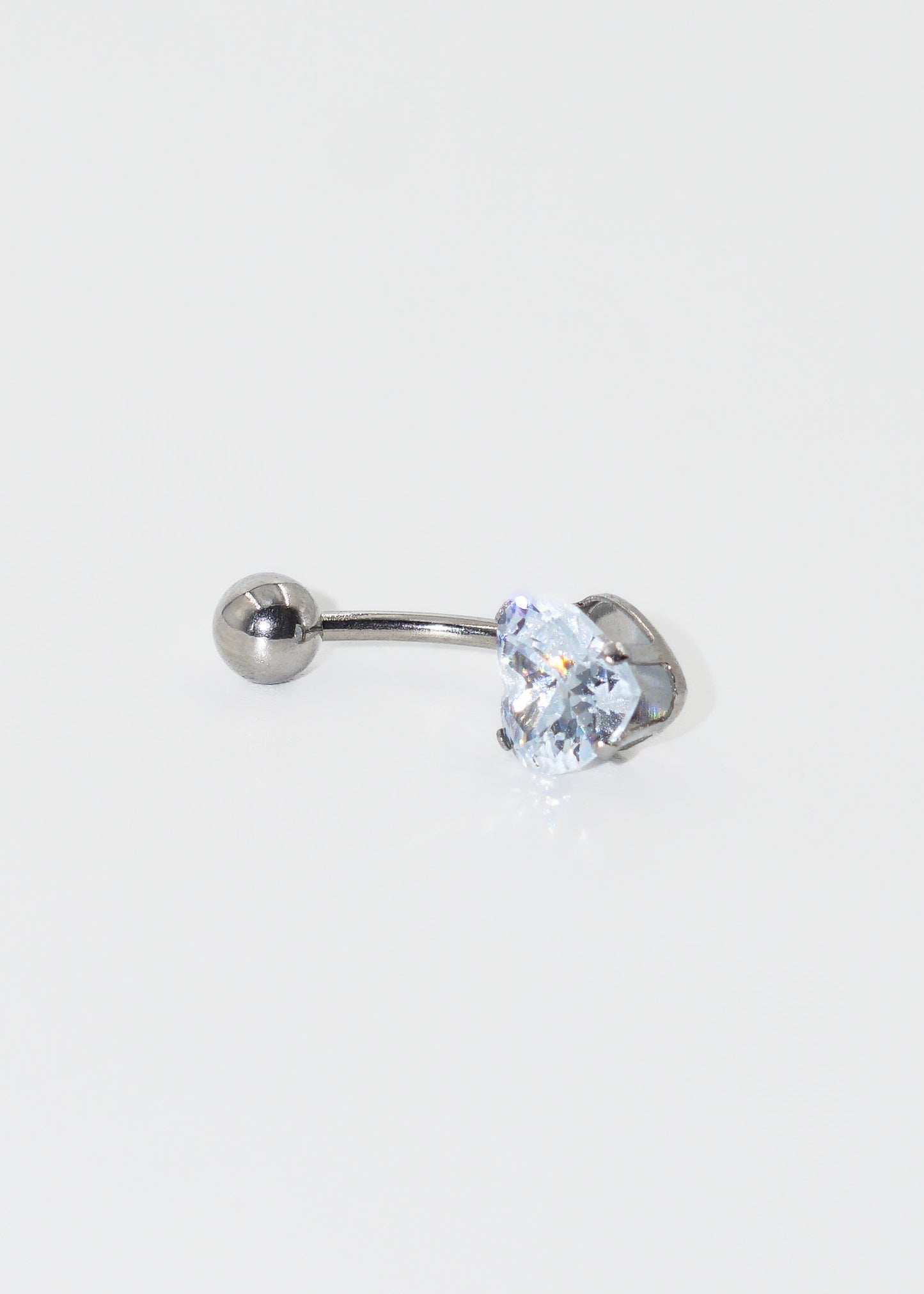 Piercing ombligo corazón zirconia acero quirúrgico