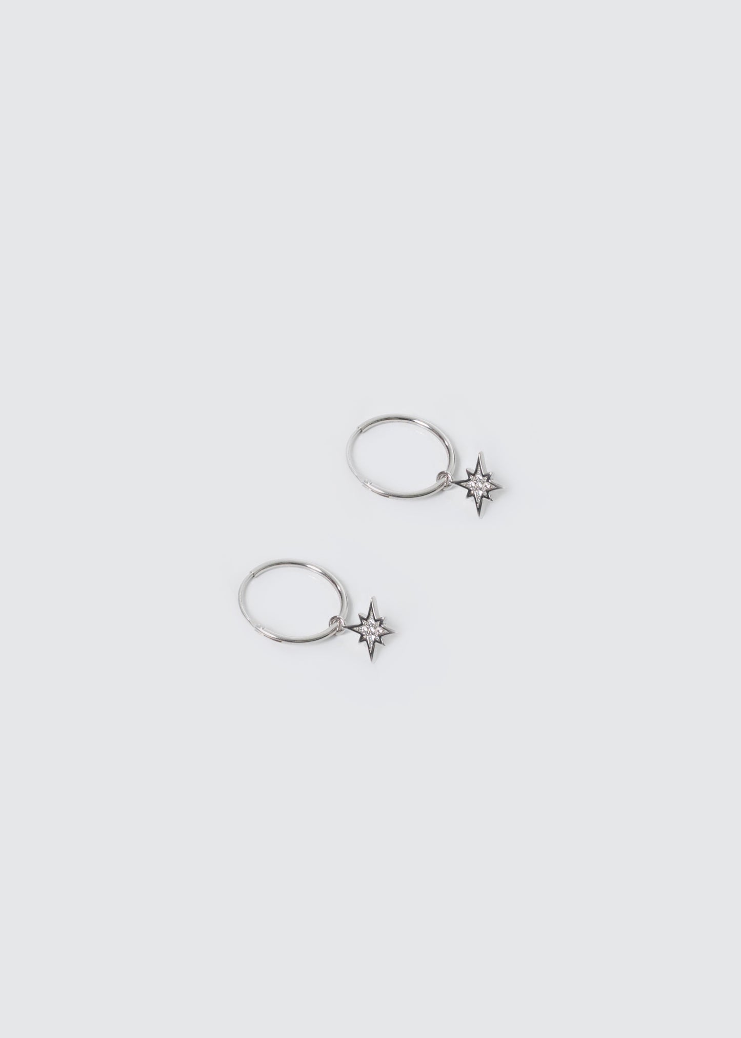 Aros con dije estrella zirconia plata 925