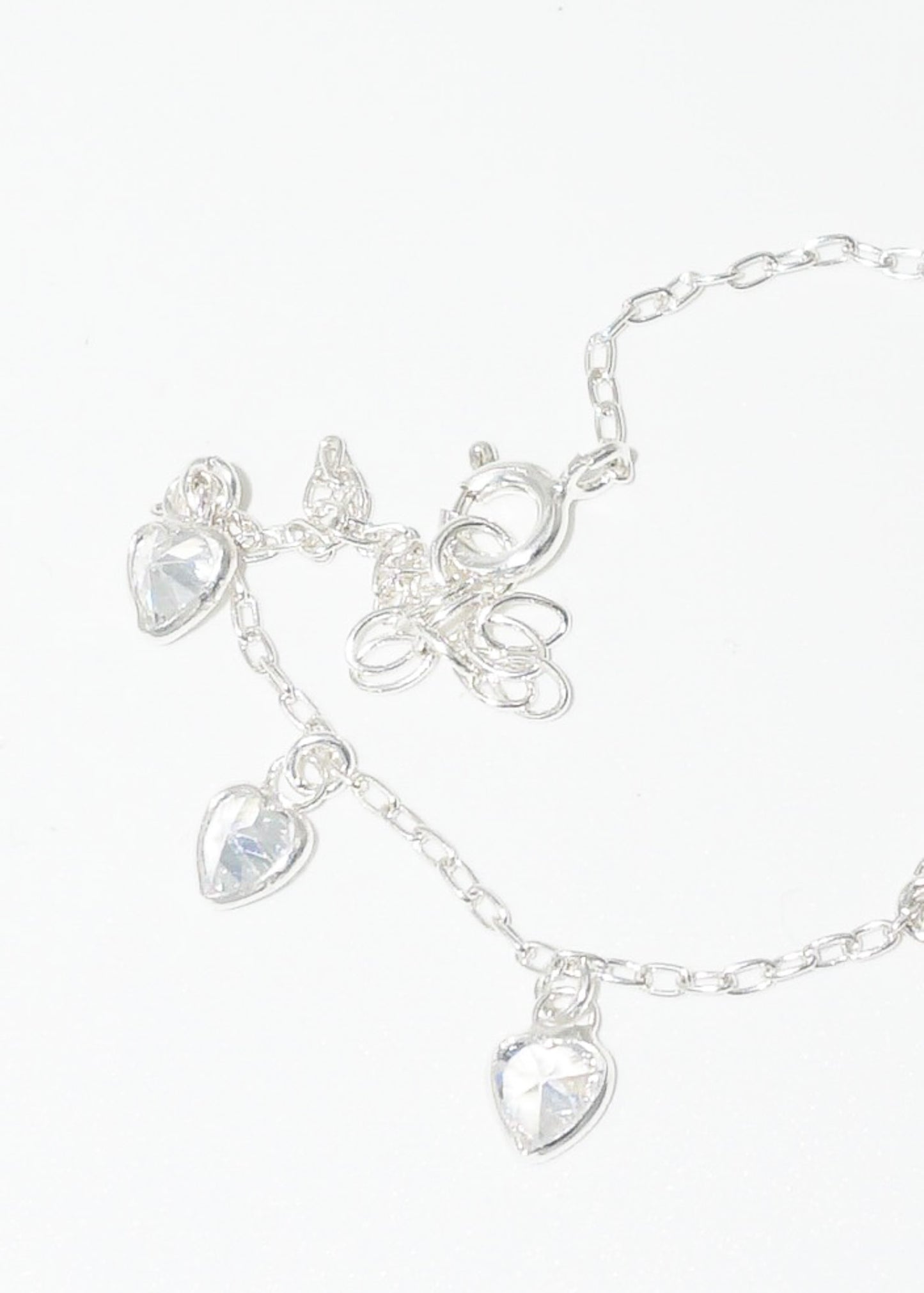 Pulsera forcet con dijes corazones zirconias plata 925