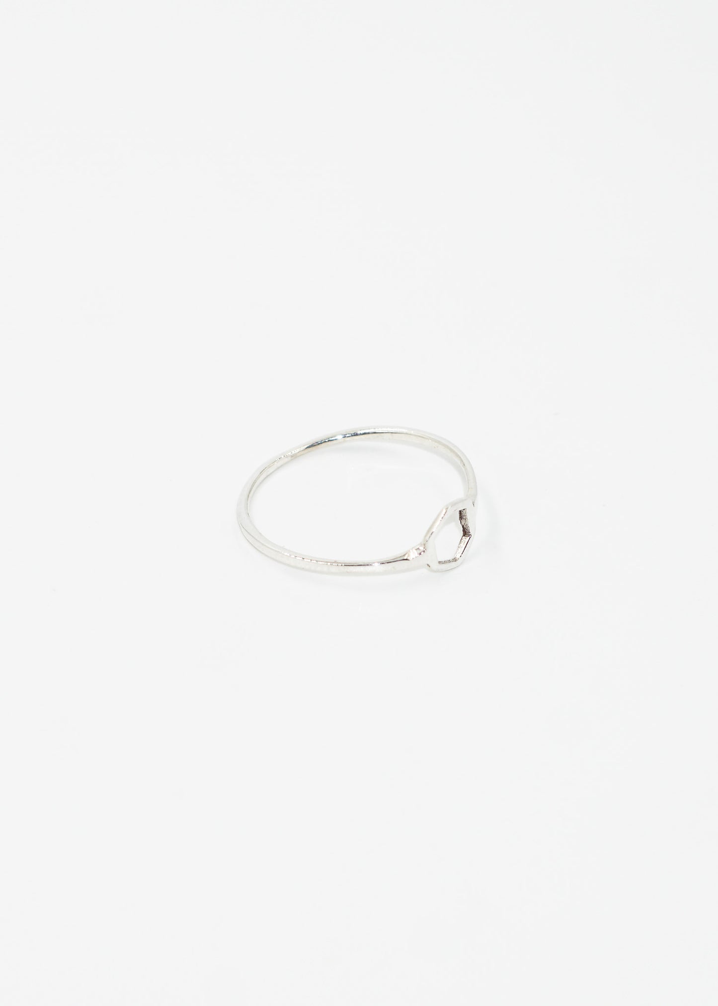 Anillo fino hexágono plata 925