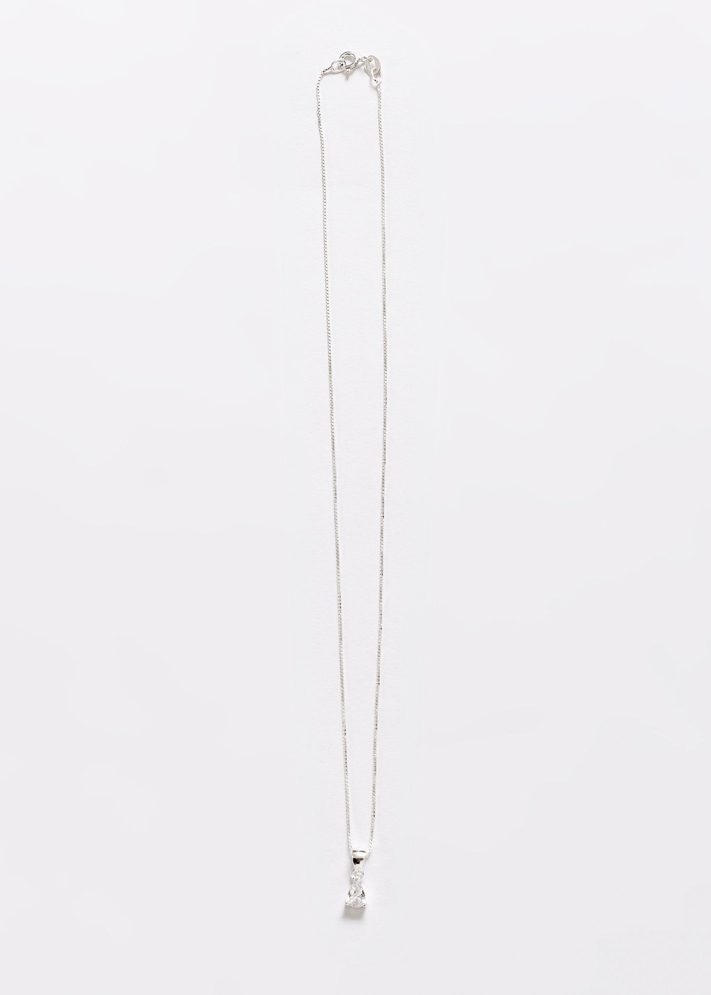 Cadena collar punto luz gota zirconia plata 925
