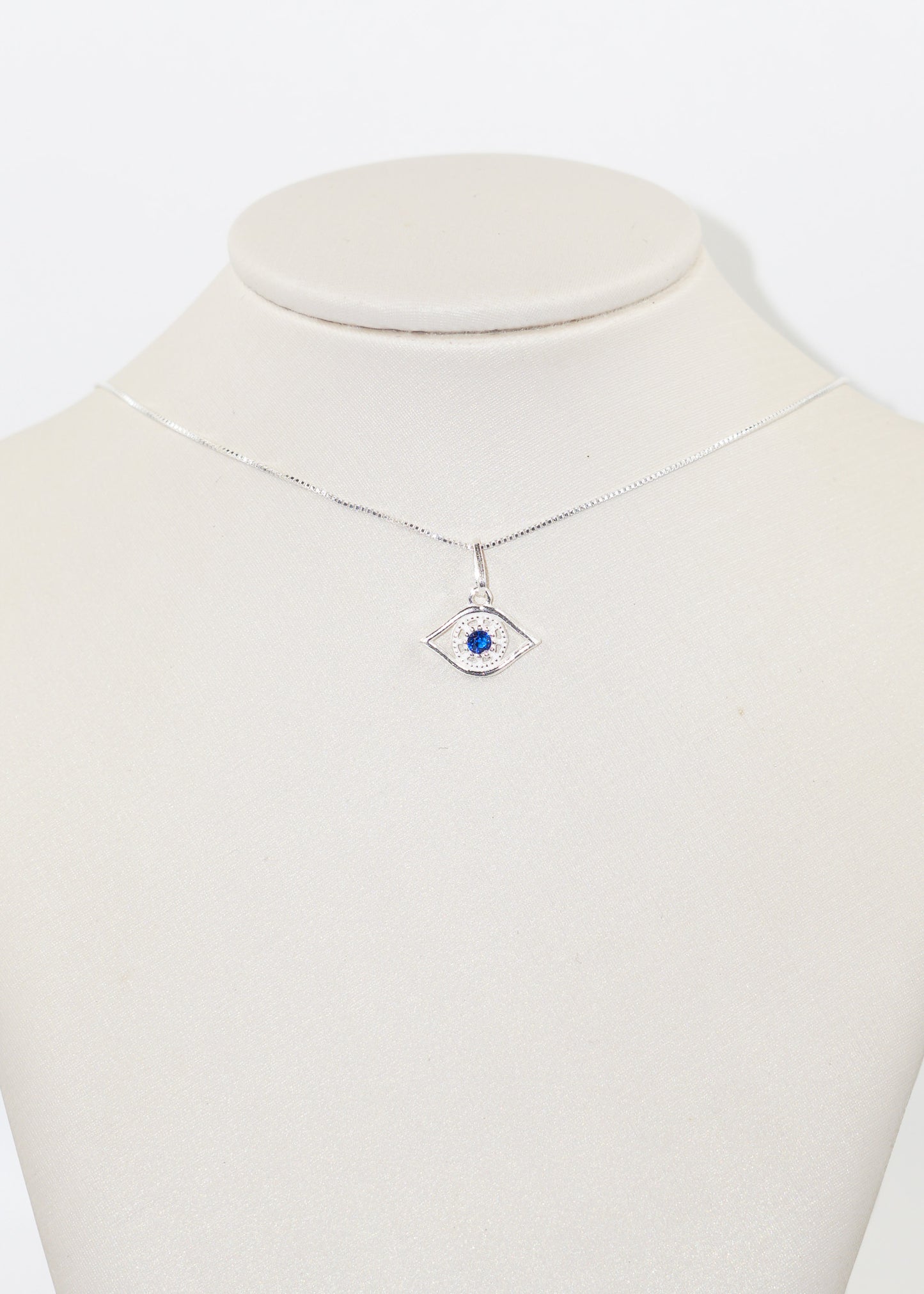 Collar cadena con dije ojo turco zirconias plata 925