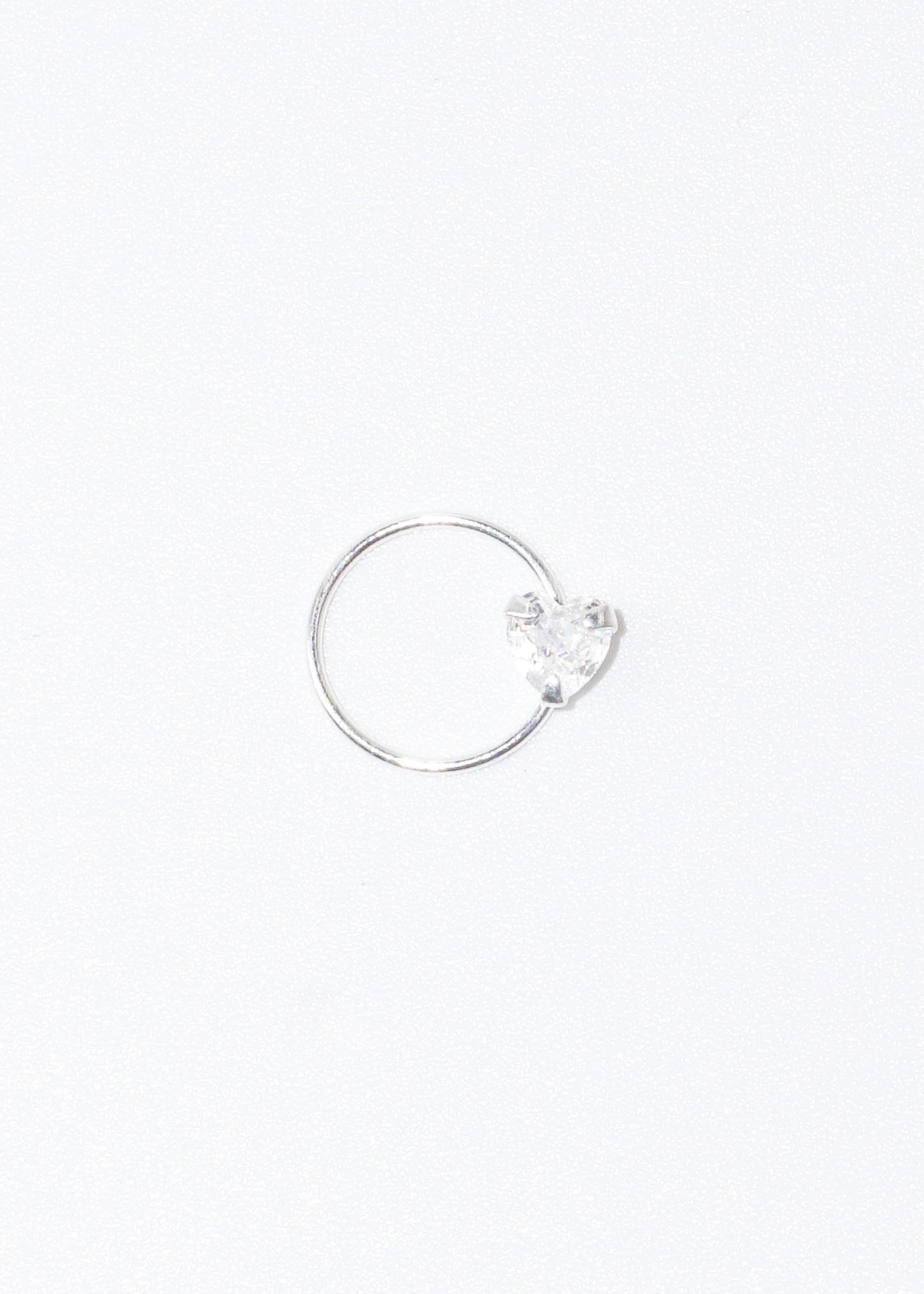 Piercing aro con corazón zirconia plata 925