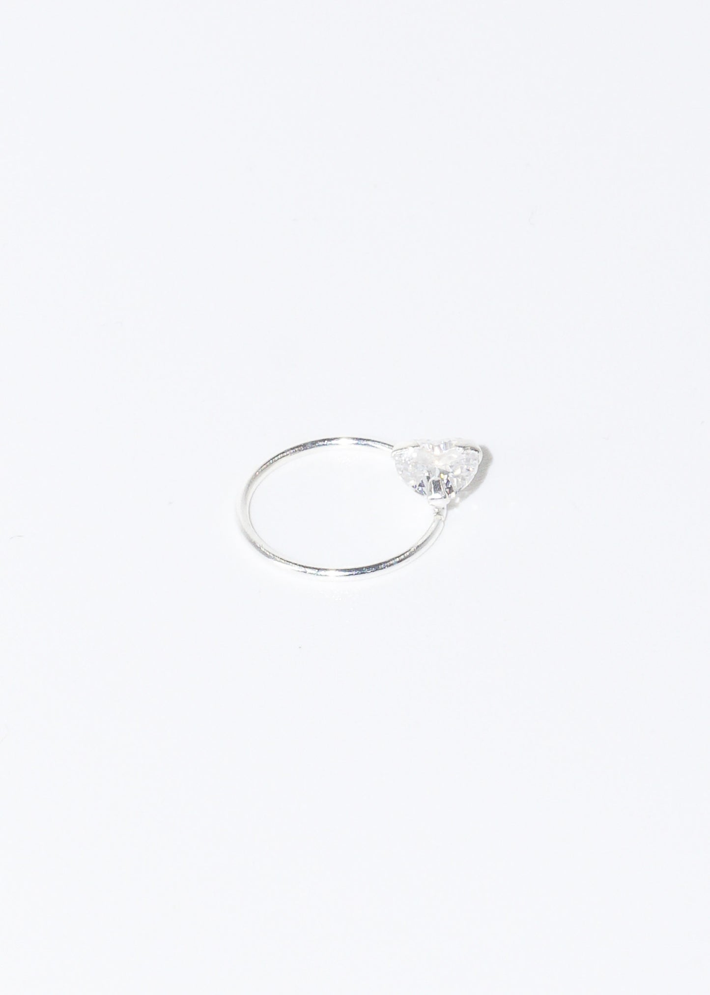 Piercing aro con corazón zirconia plata 925