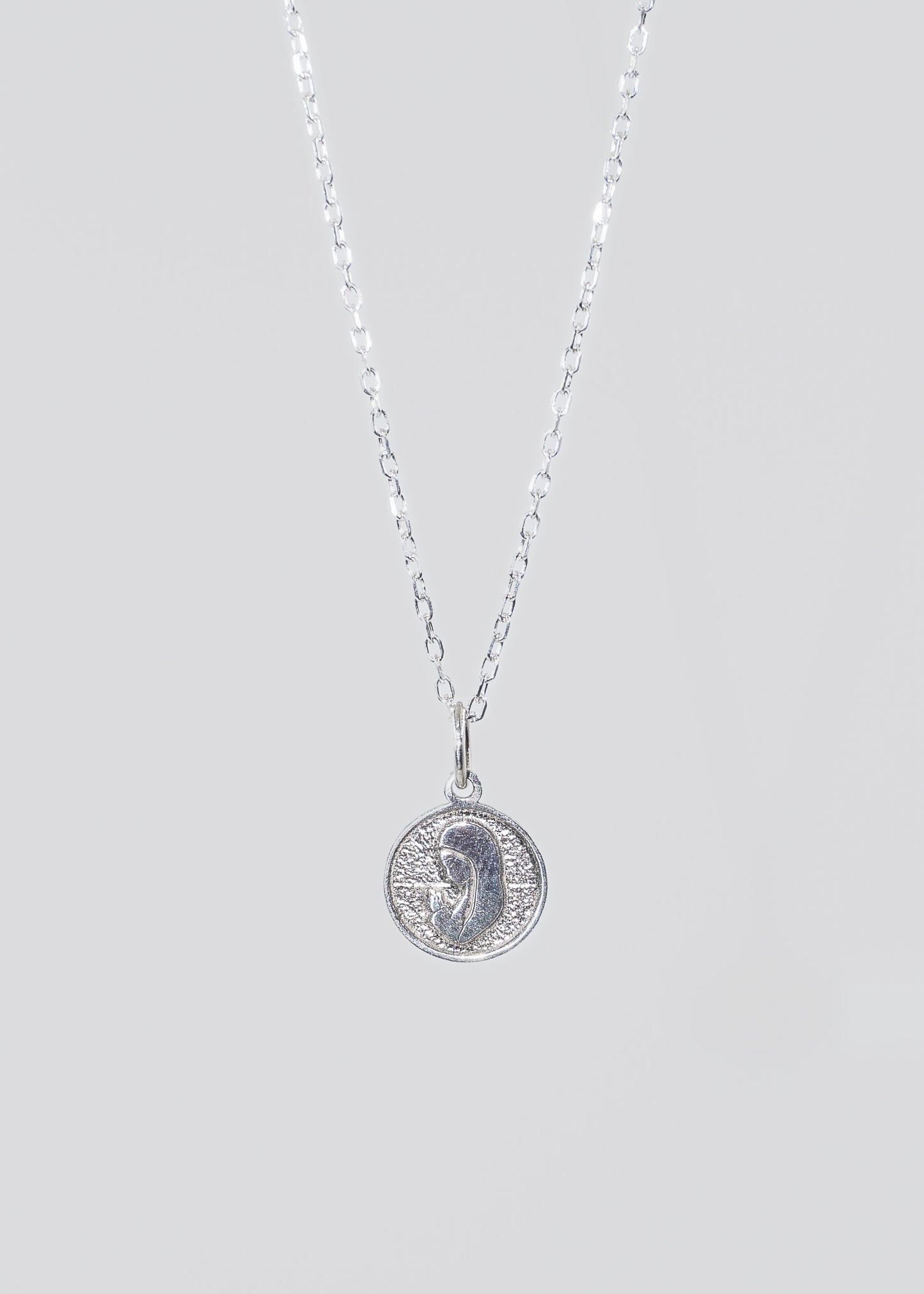 Cadena collar forcet con dije virgen niña plata 925