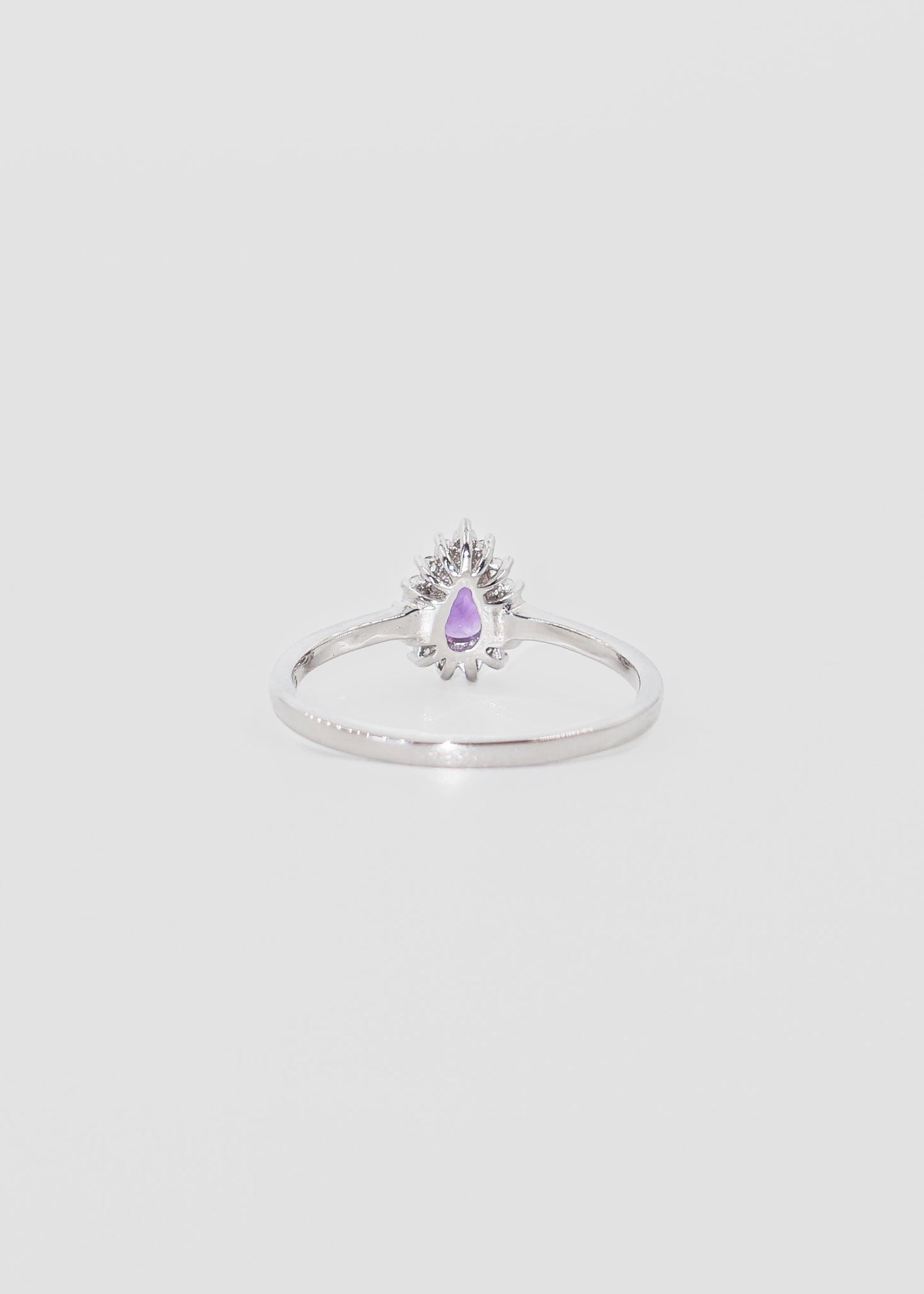 Anillo gota amatista con micro zirconias plata 925