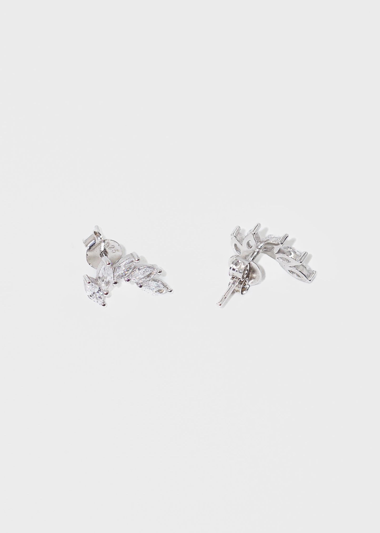 Caravanas alas de ángel zirconia plata 925