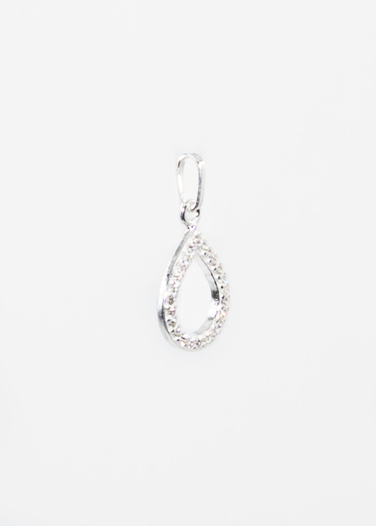 Dije gota calada con zirconias plata 925