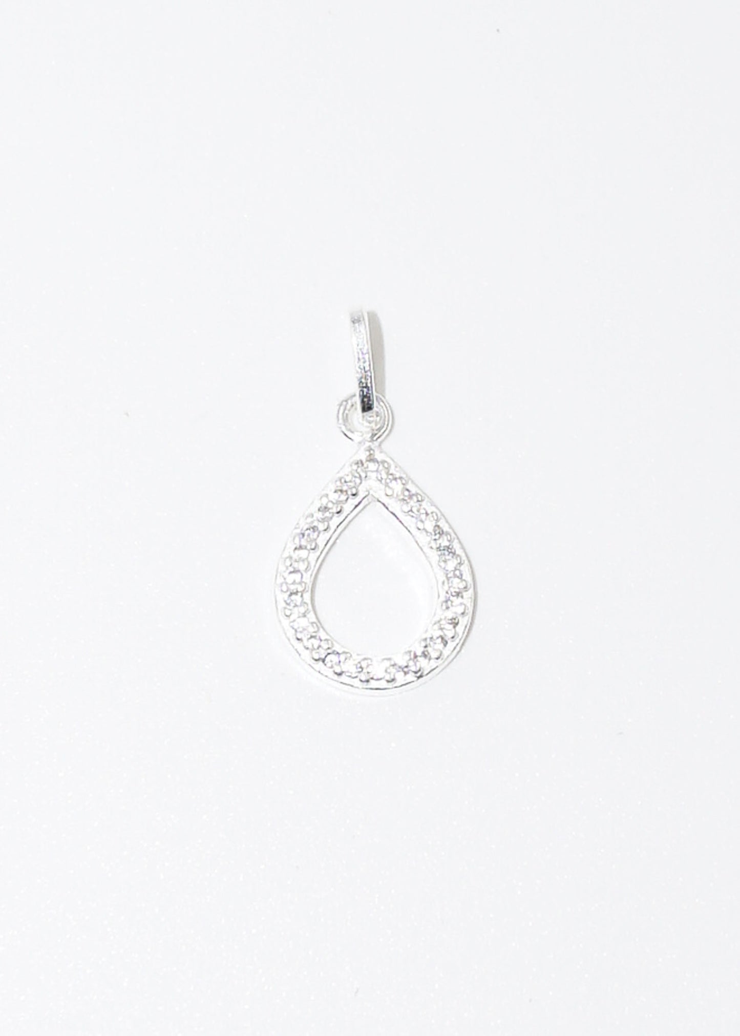 Dije gota calada con zirconias plata 925