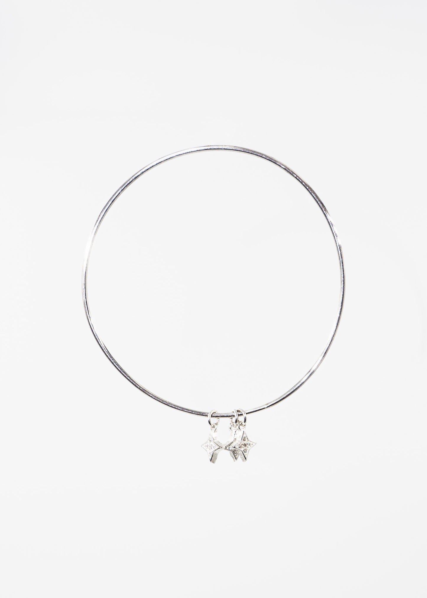 Pulsera esclava 3 dijes estrella zirconias plata 925
