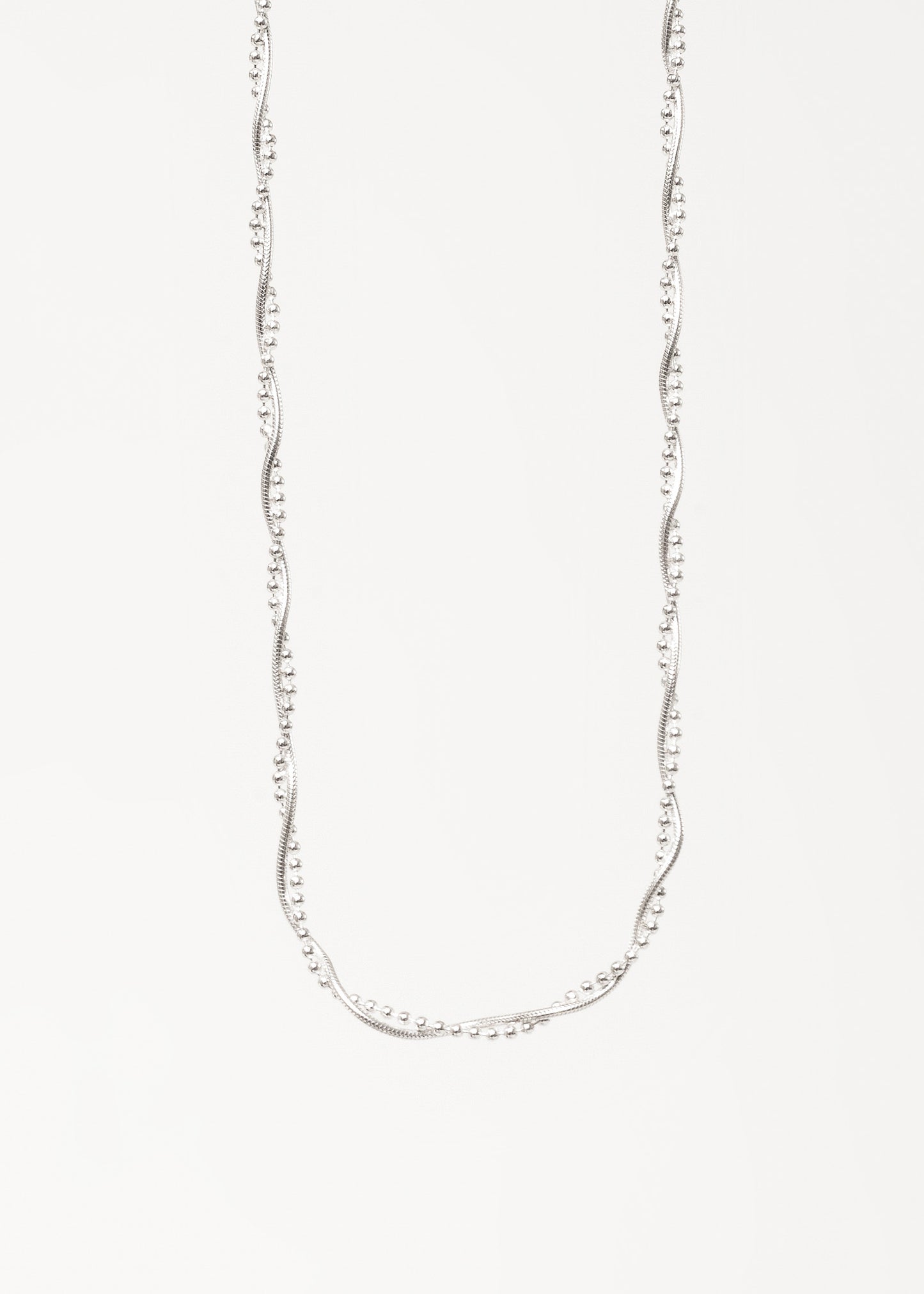 Cadena trenzada con esferas plata 925