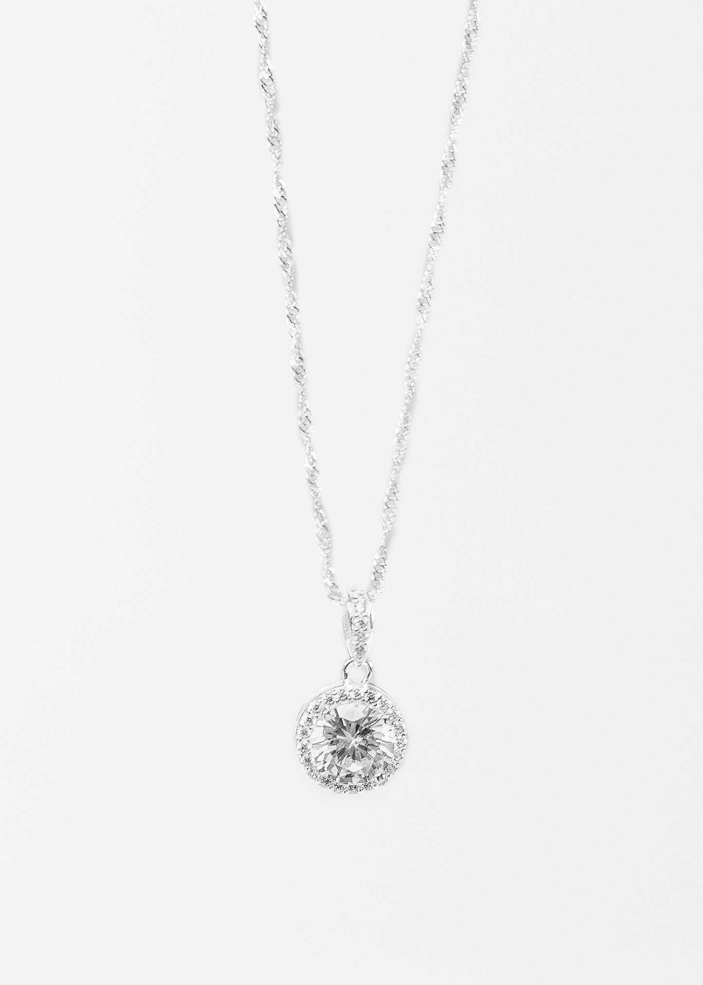 Cadena collar Kendall zirconia blanca plata 925