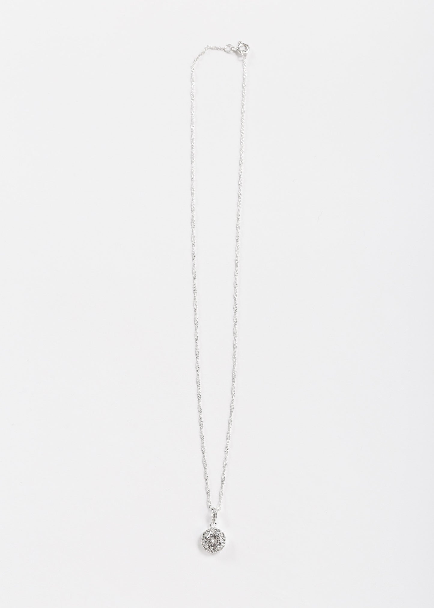 Cadena collar Kendall zirconia blanca plata 925