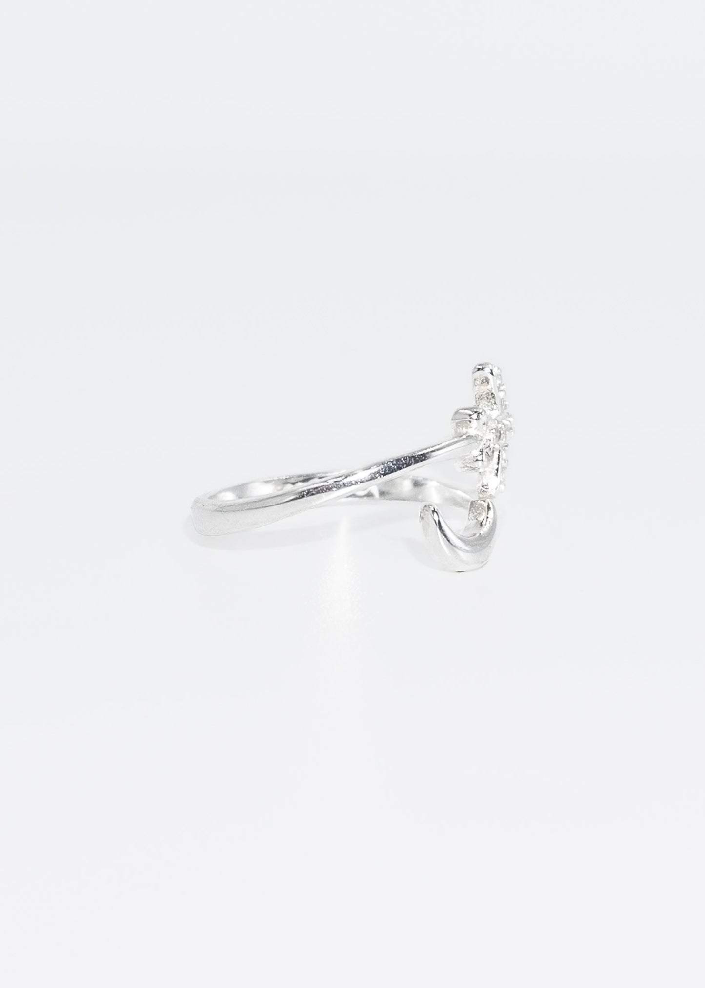 Anillo ajustable avión y luna plata 925